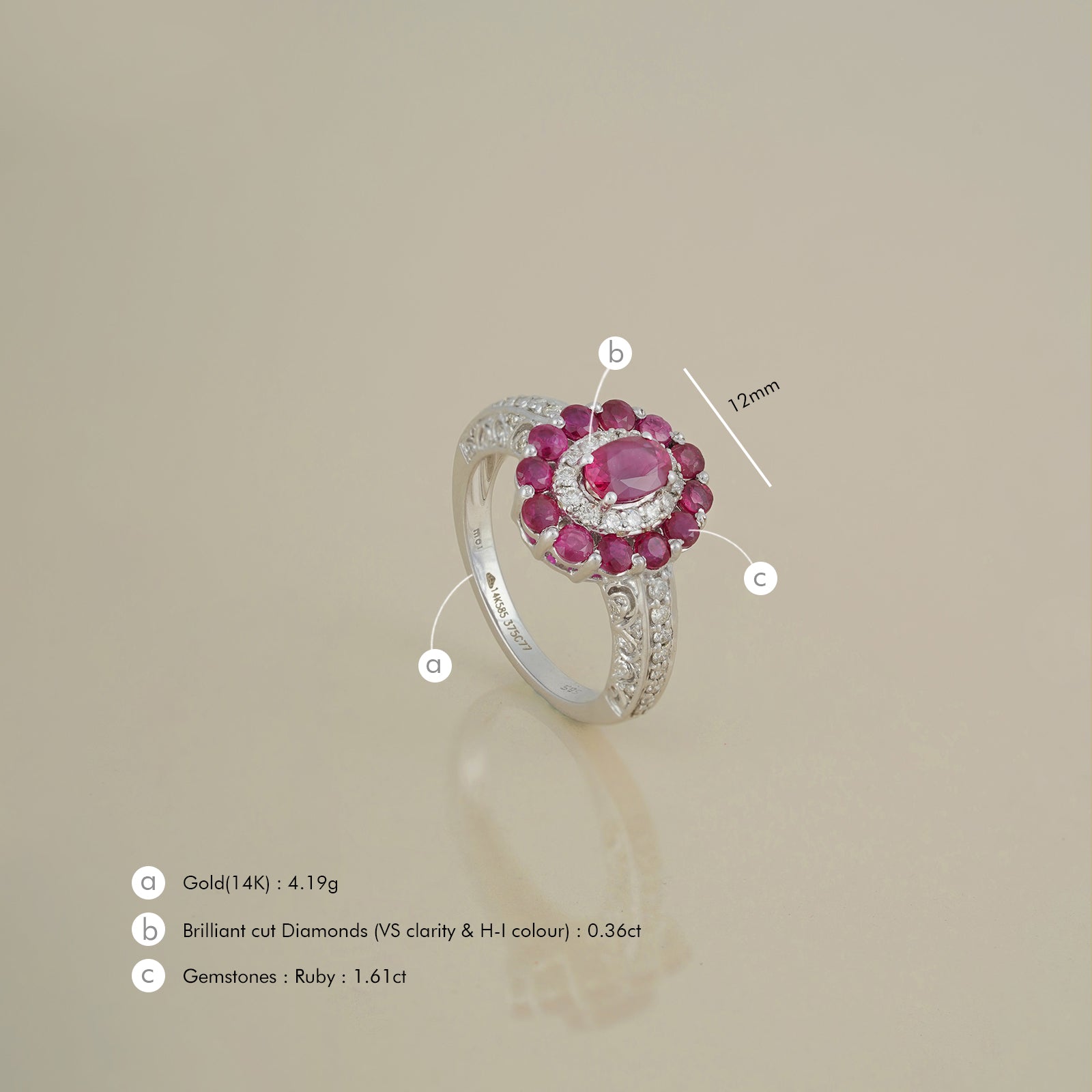 Azure Ruby Ring