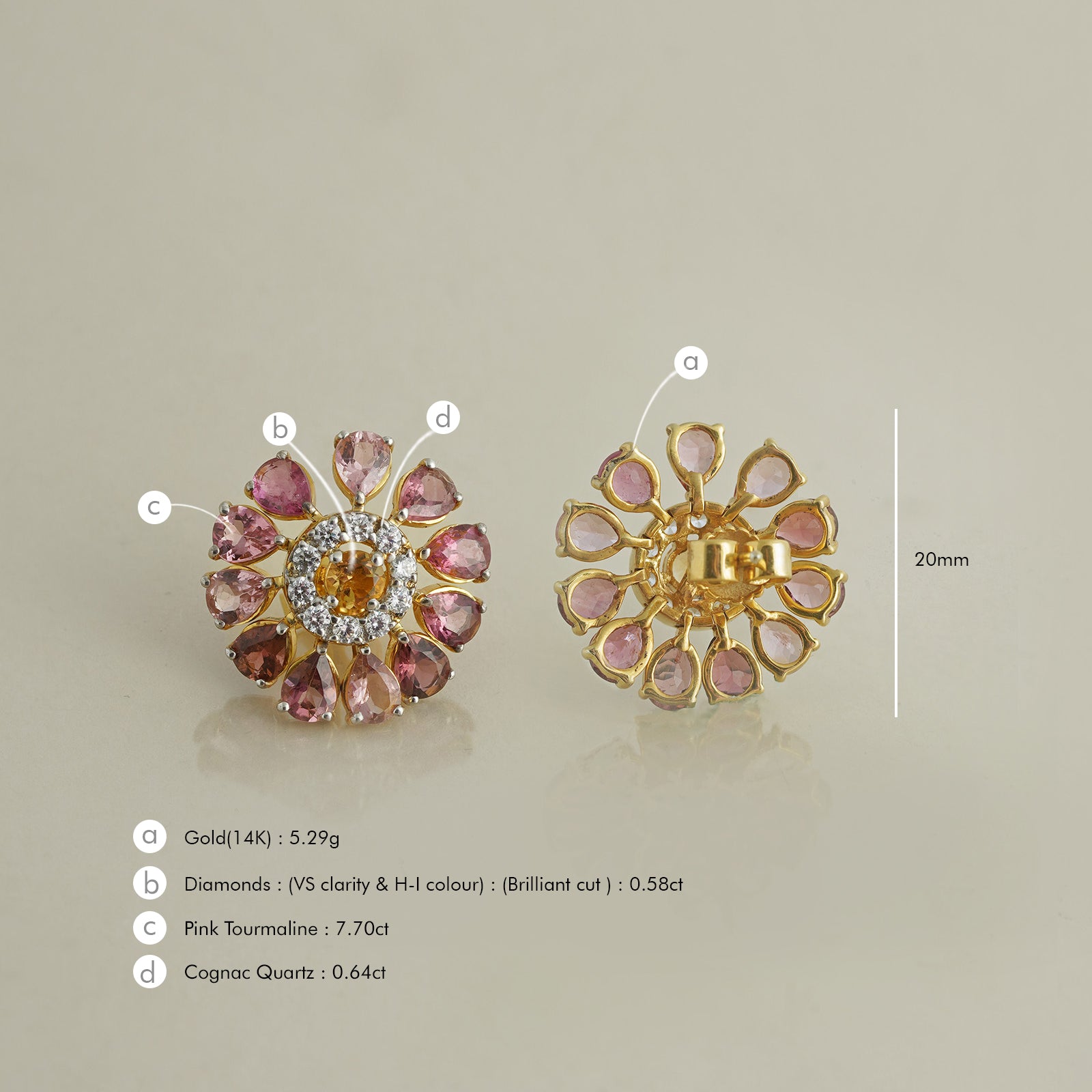 Dahlia Rose Ear Studs