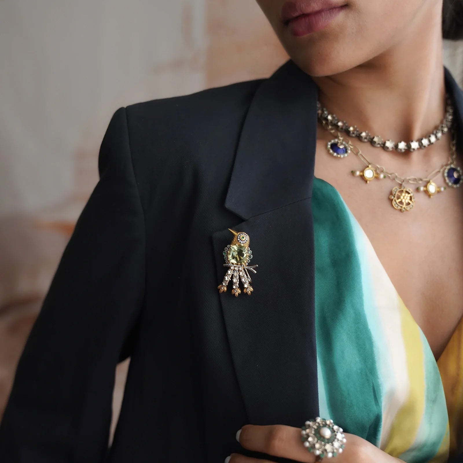 Lovebird brooch and Pendant