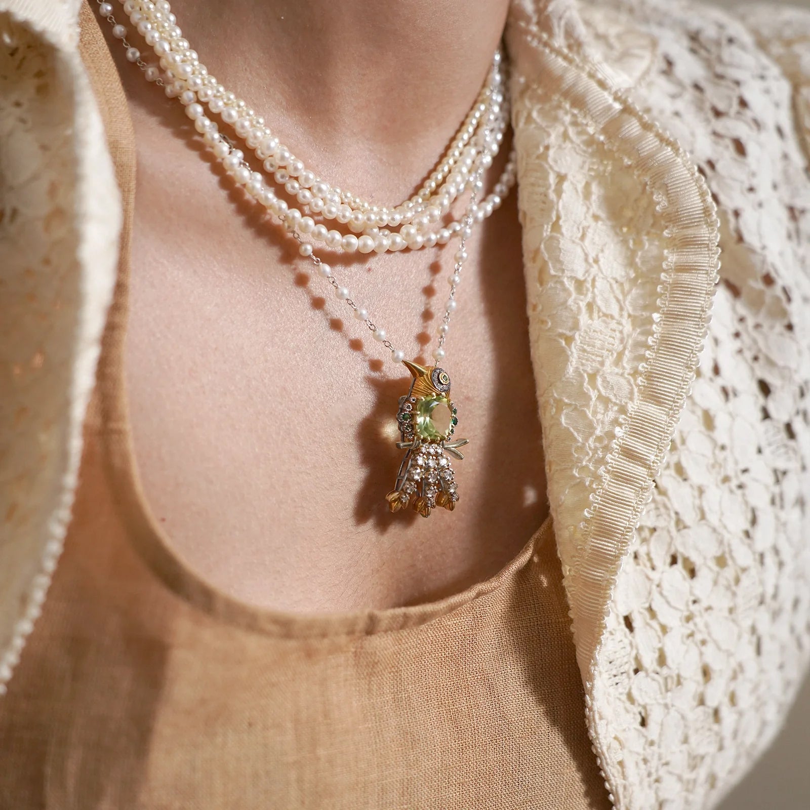 Lovebird brooch and Pendant