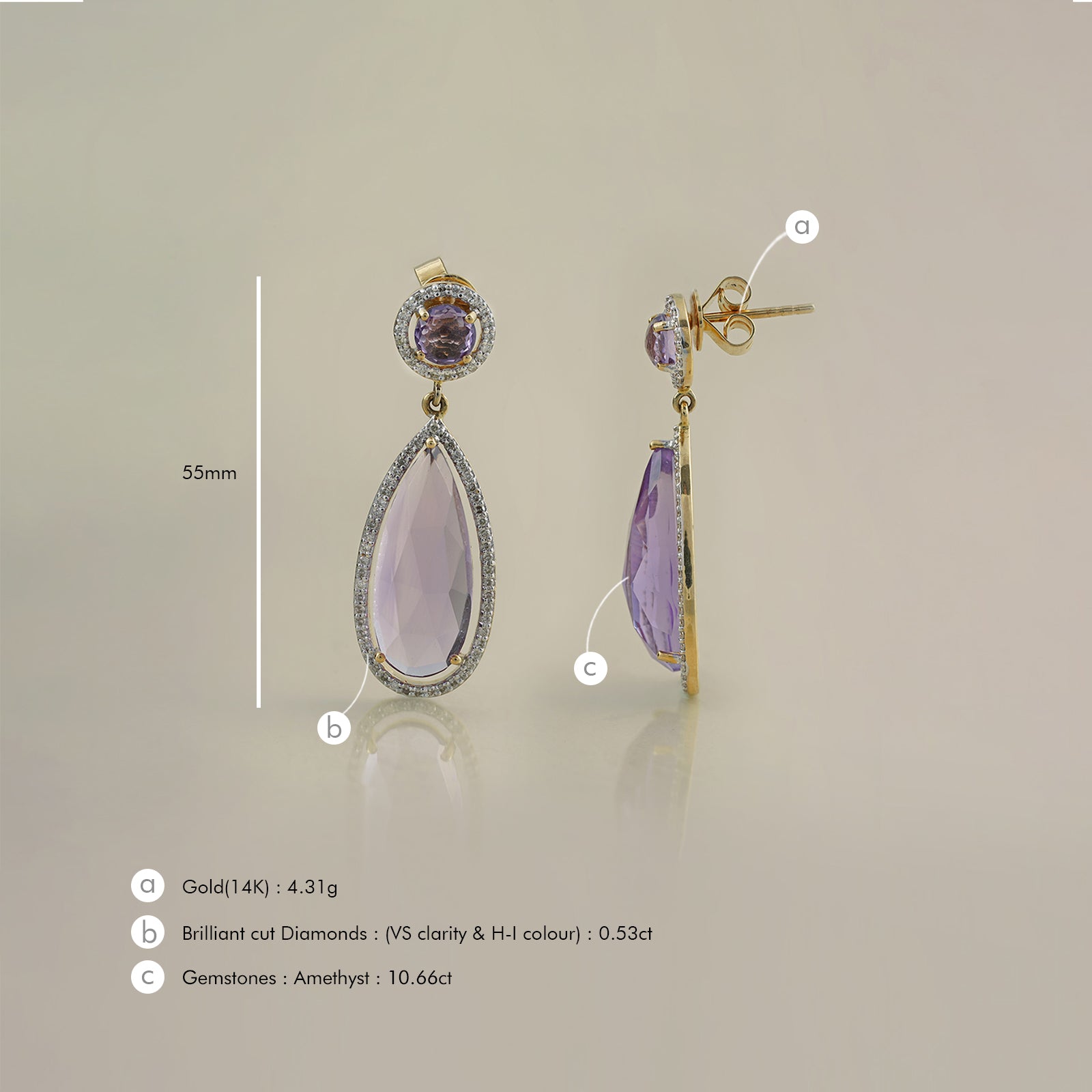 Venus Amethyst Earrings