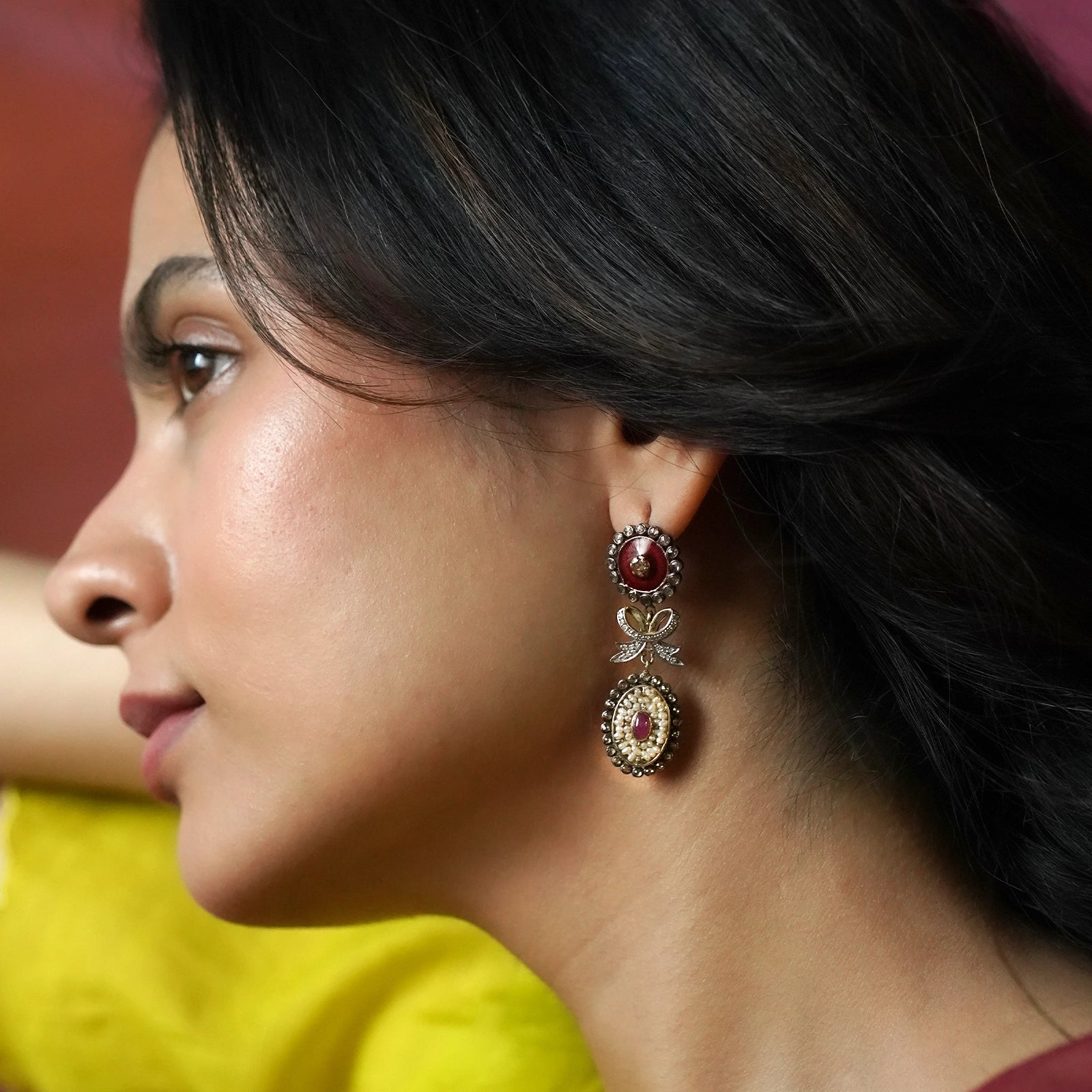Gina Crimson Earrings
