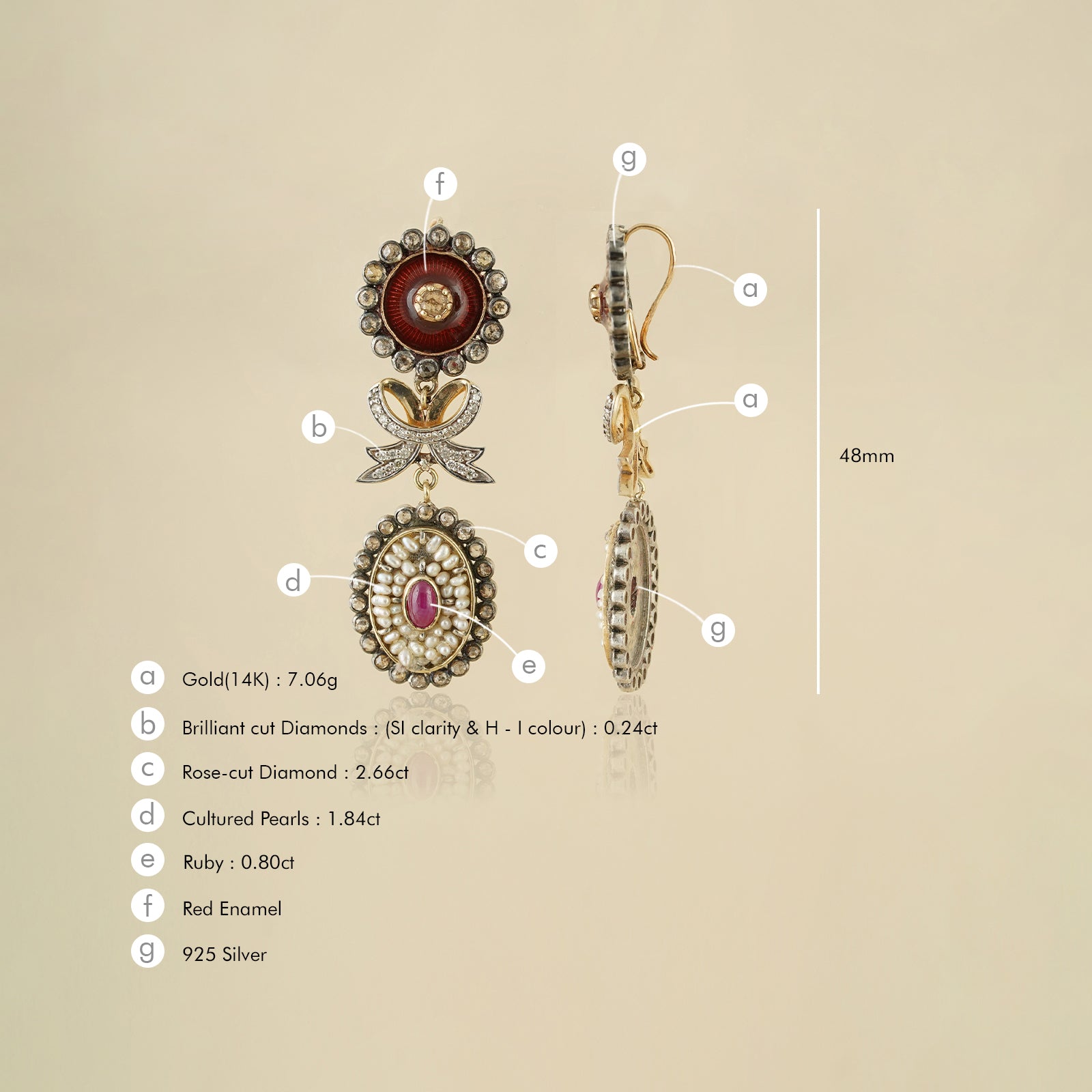 Gina Crimson Earrings