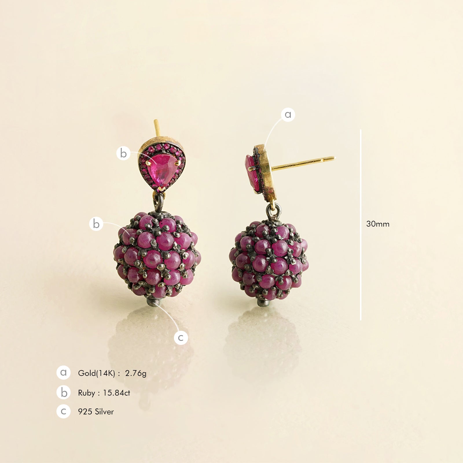 Willow Ruby Earrings