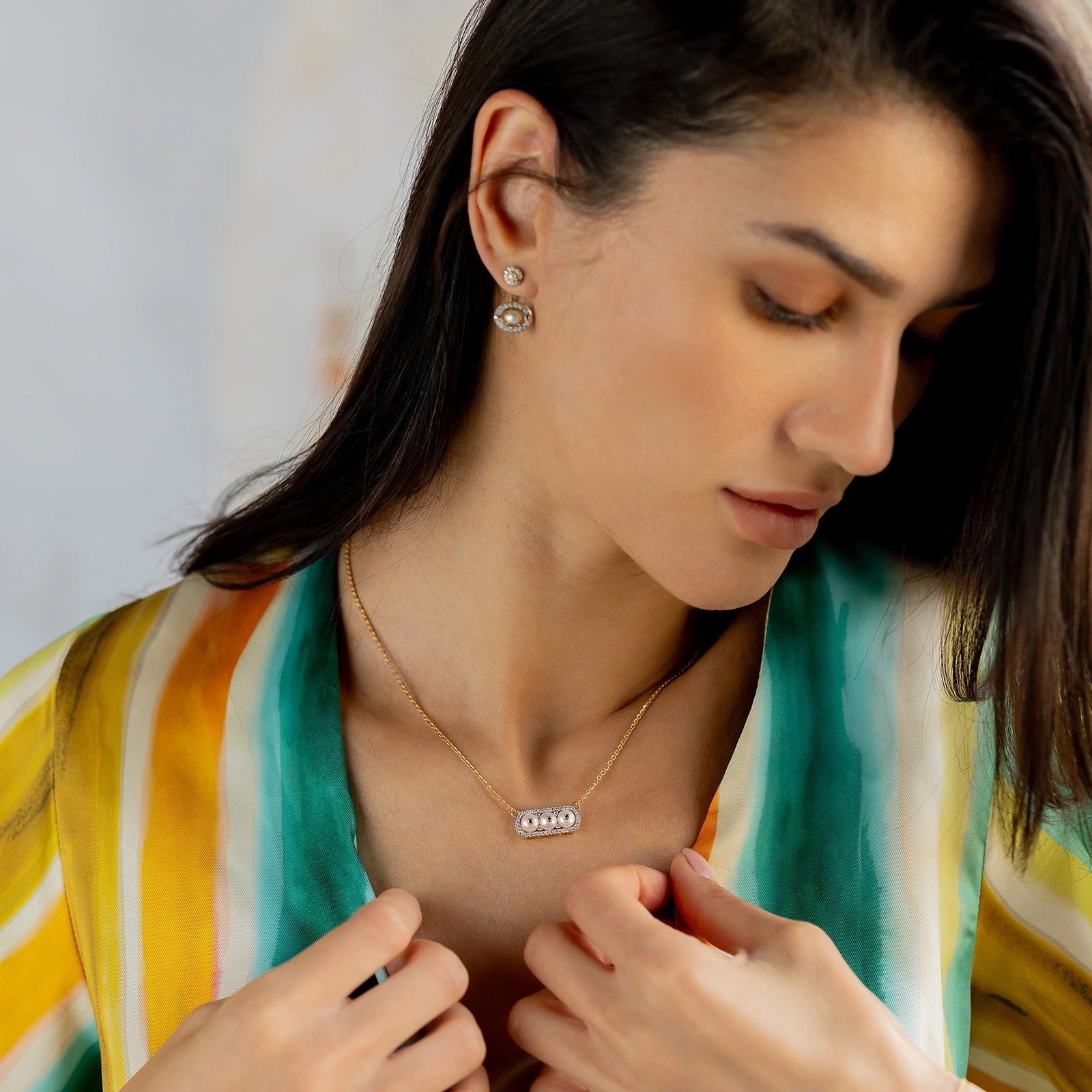 Chicago Bar Pendant Necklace