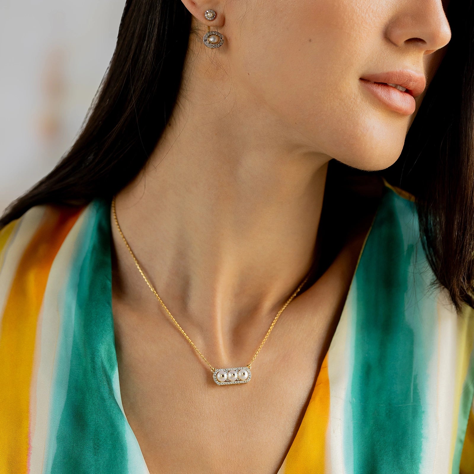 Chicago Bar Pendant Necklace