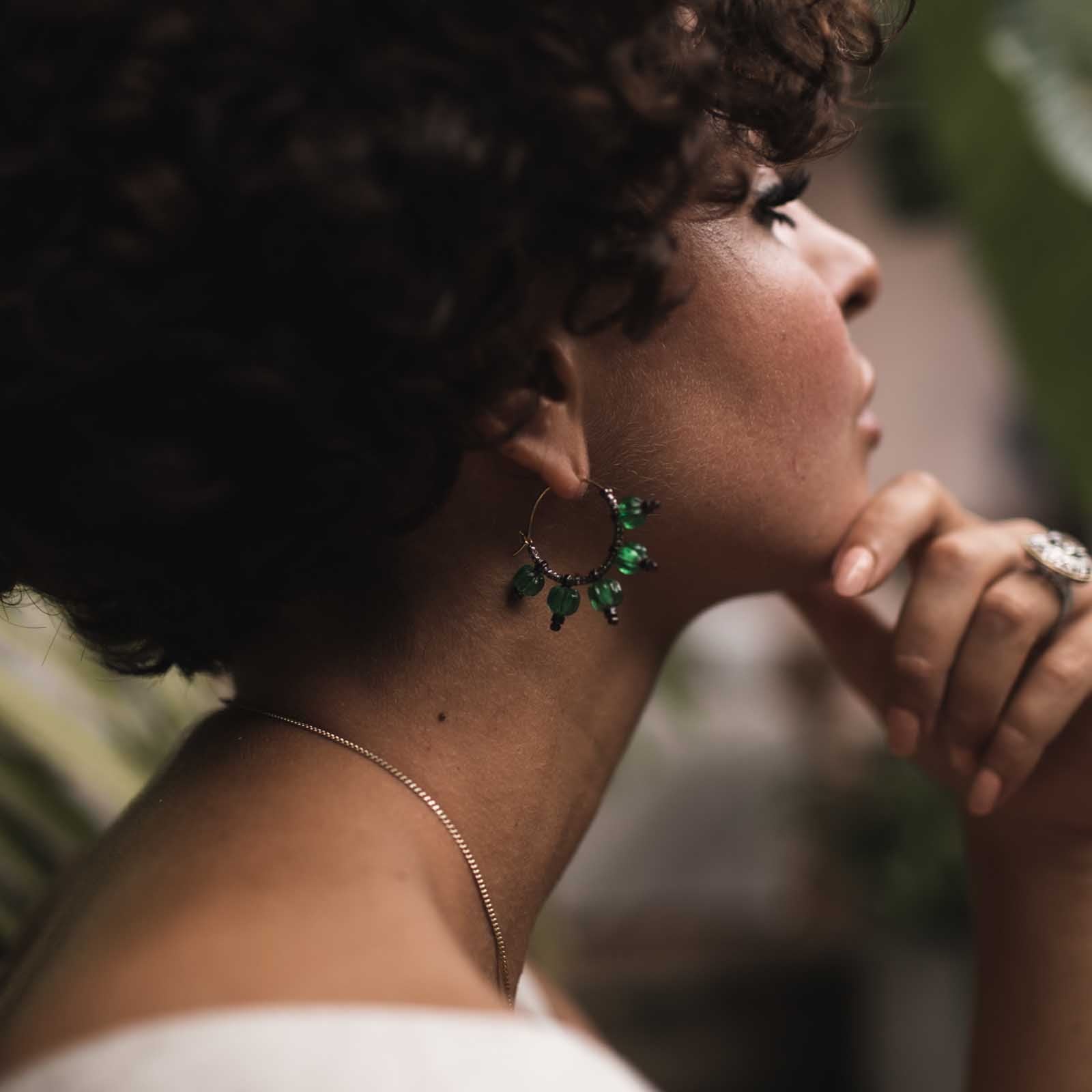 Diamond and Gold Hoop Earrings