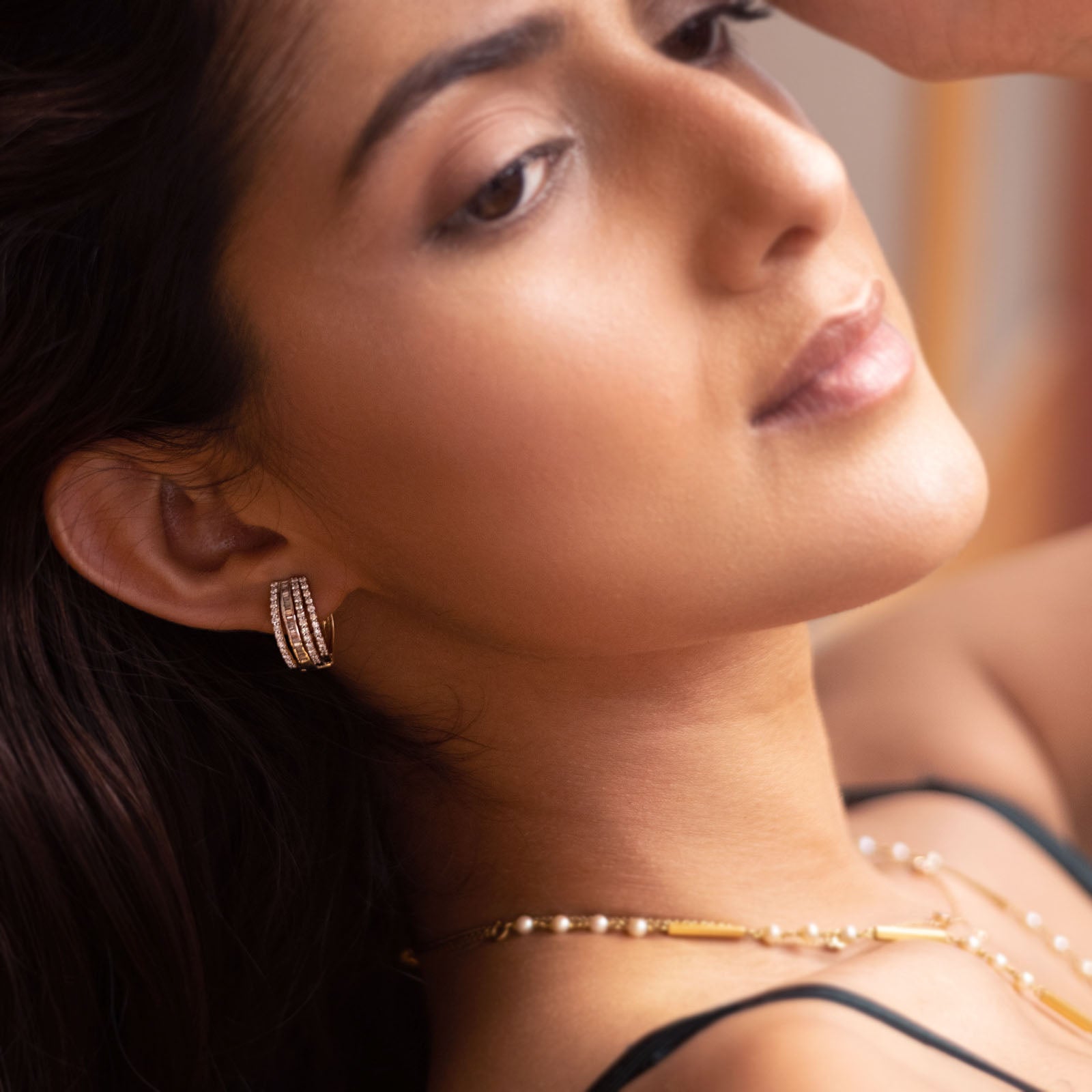 Gold and Diamond Earrings