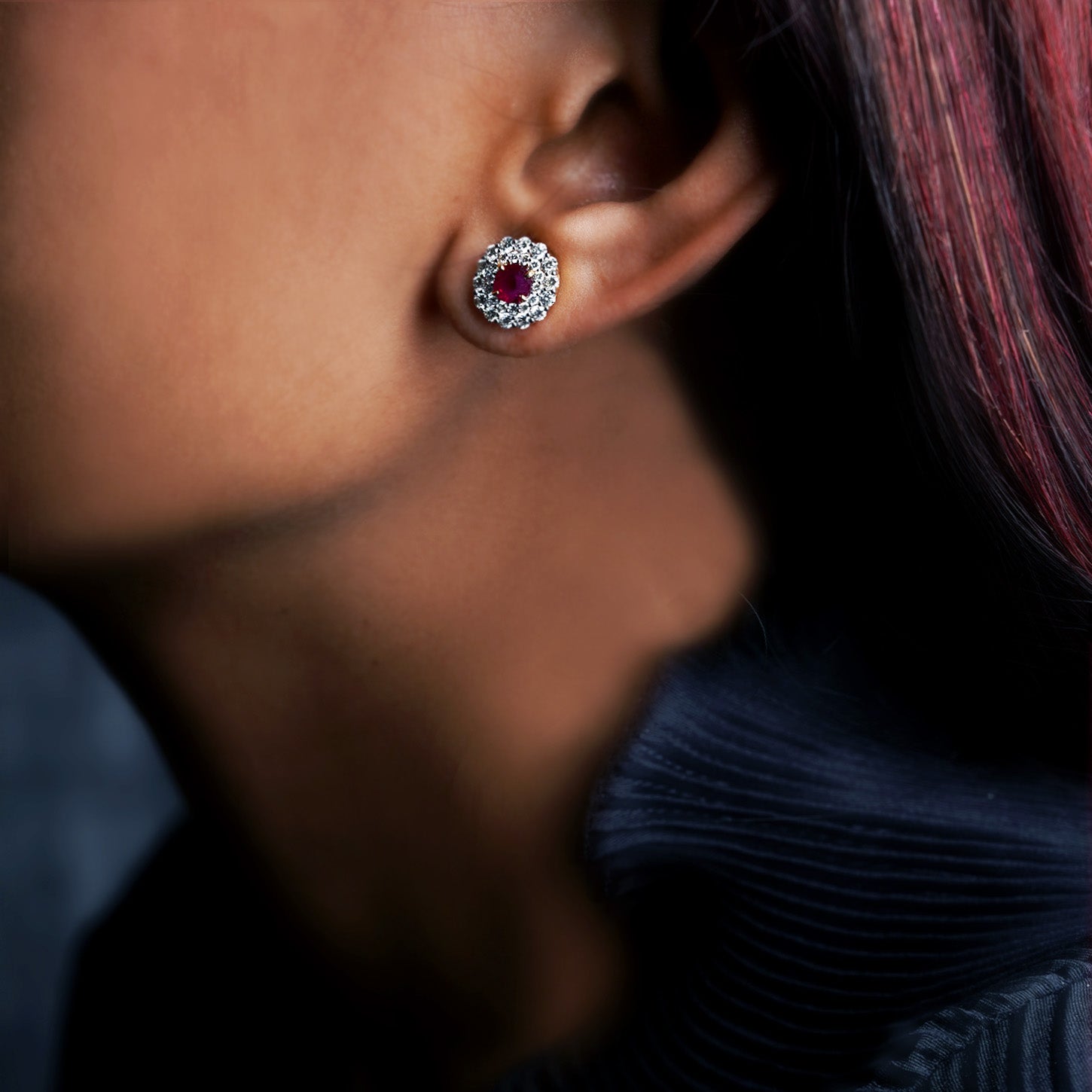 Carmen Ruby Ear Studs