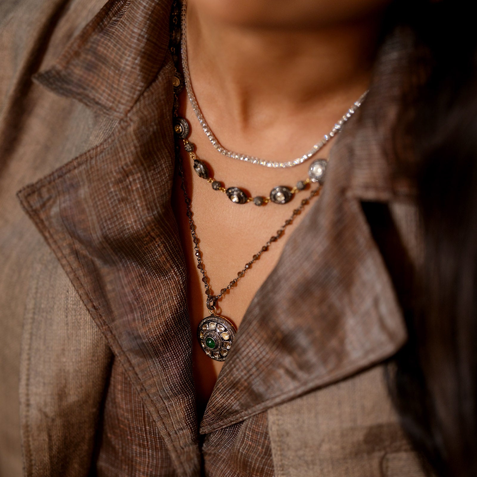 Jaipur Emerald Pendant Necklace