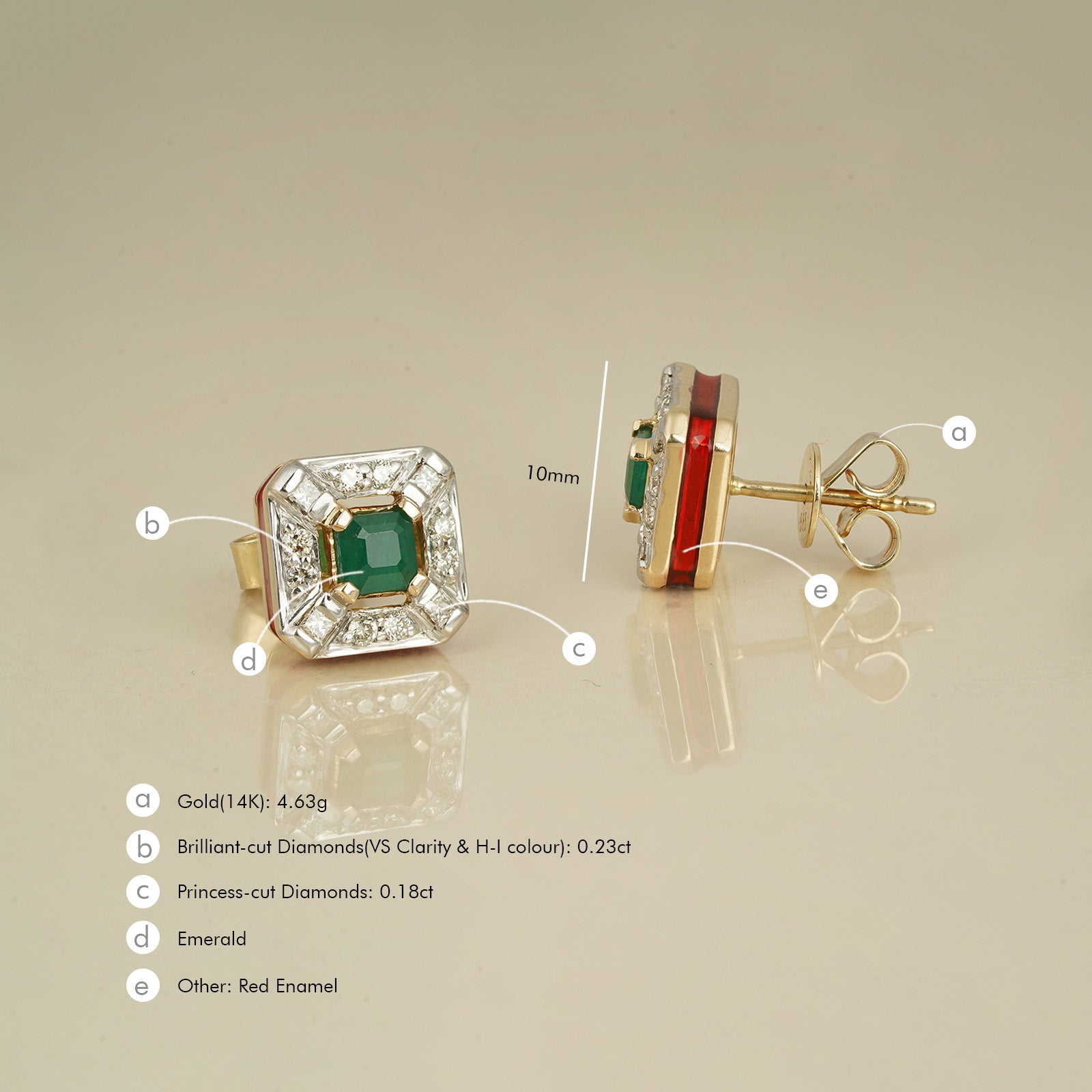 Nizam Emerald Ear Studs