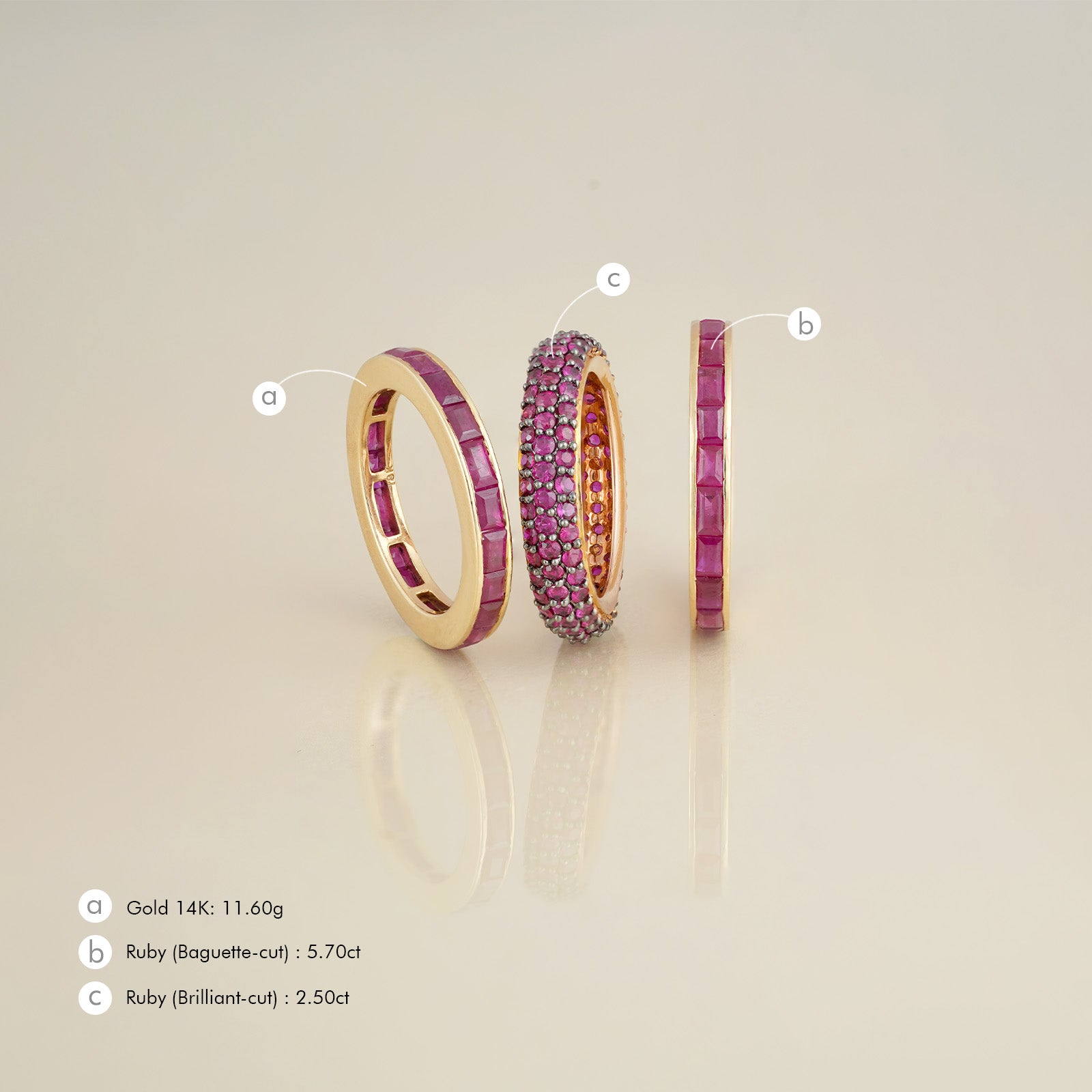 Mila Ruby Ring Set