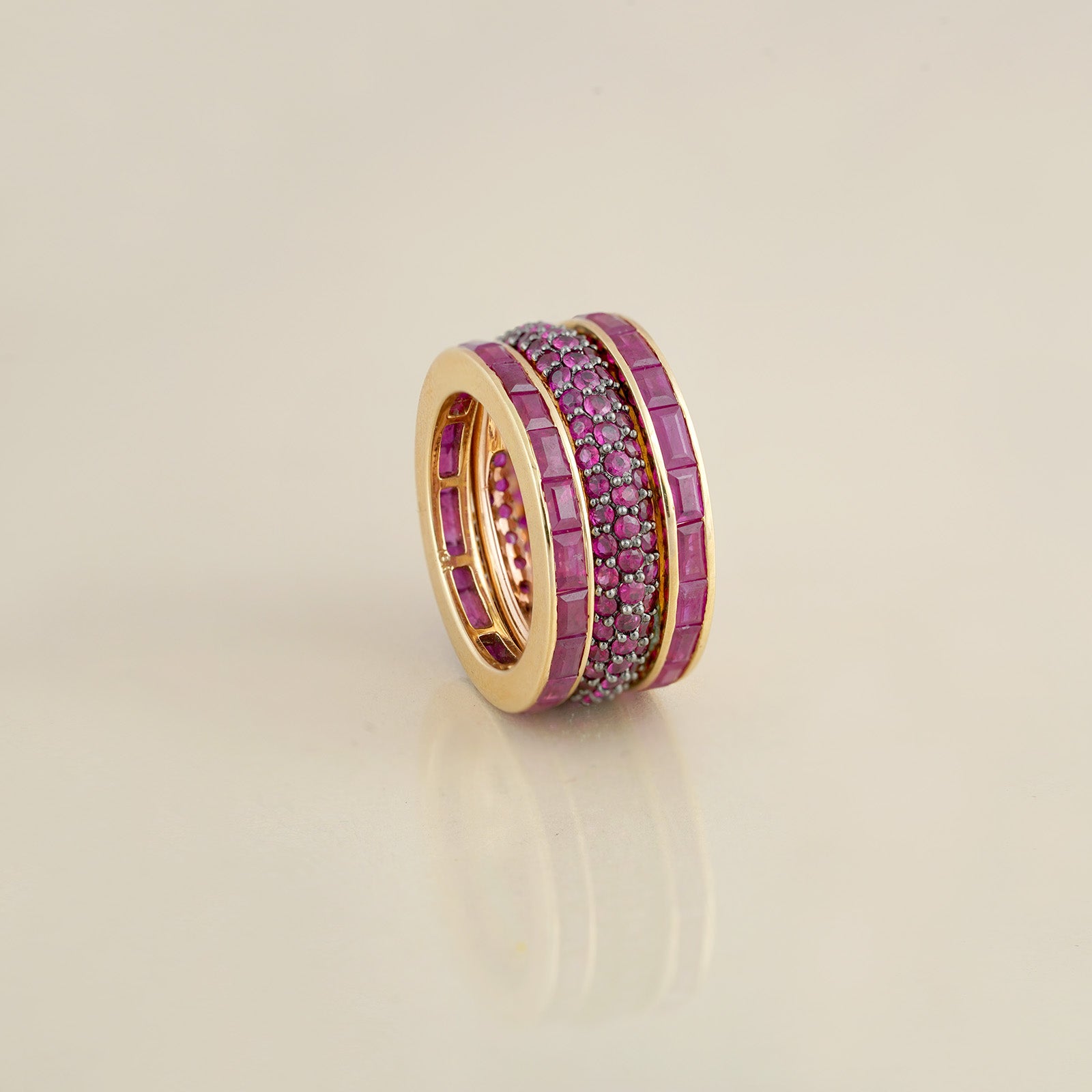 Ruby stackable Ring Set
