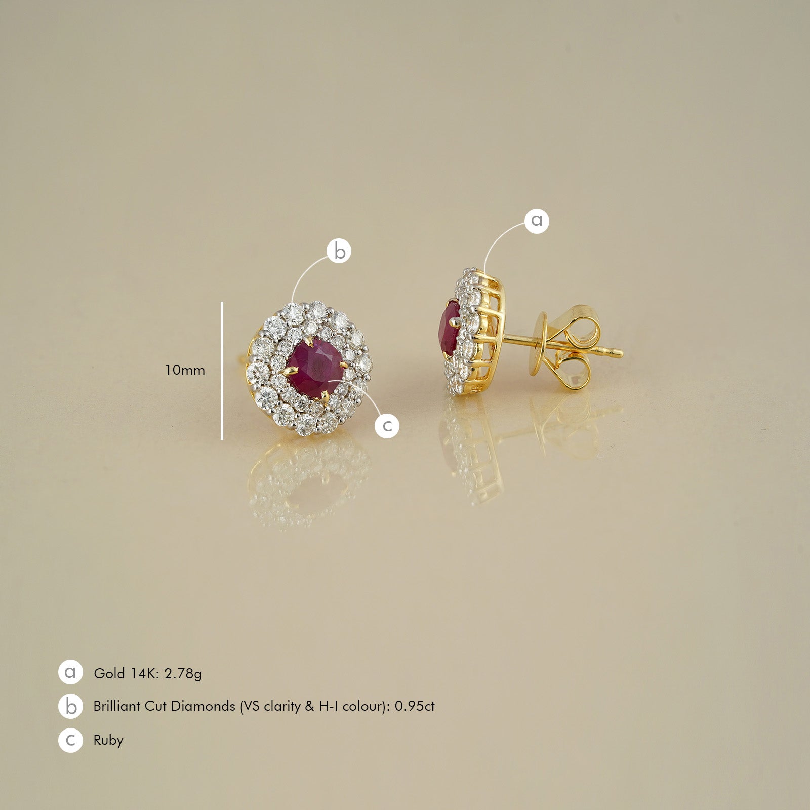 Carmen Ruby Ear Studs