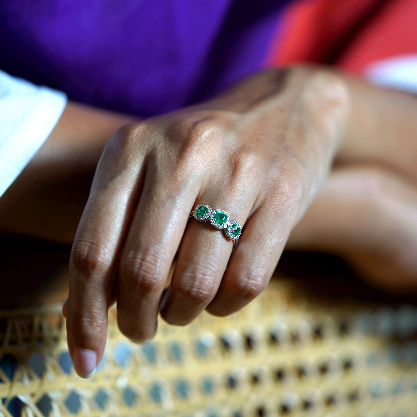 Gold and Emerald Engagement Ring