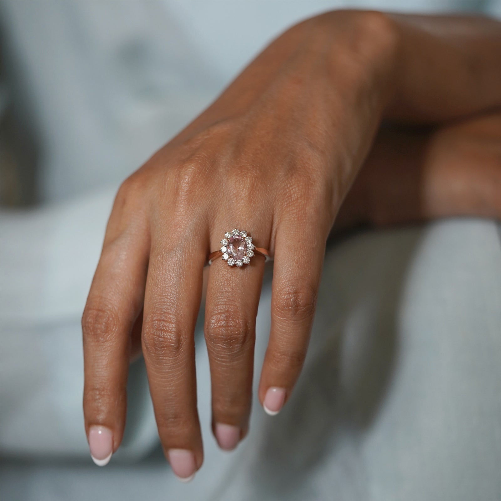 Gold and Morganite Engagement Ring
