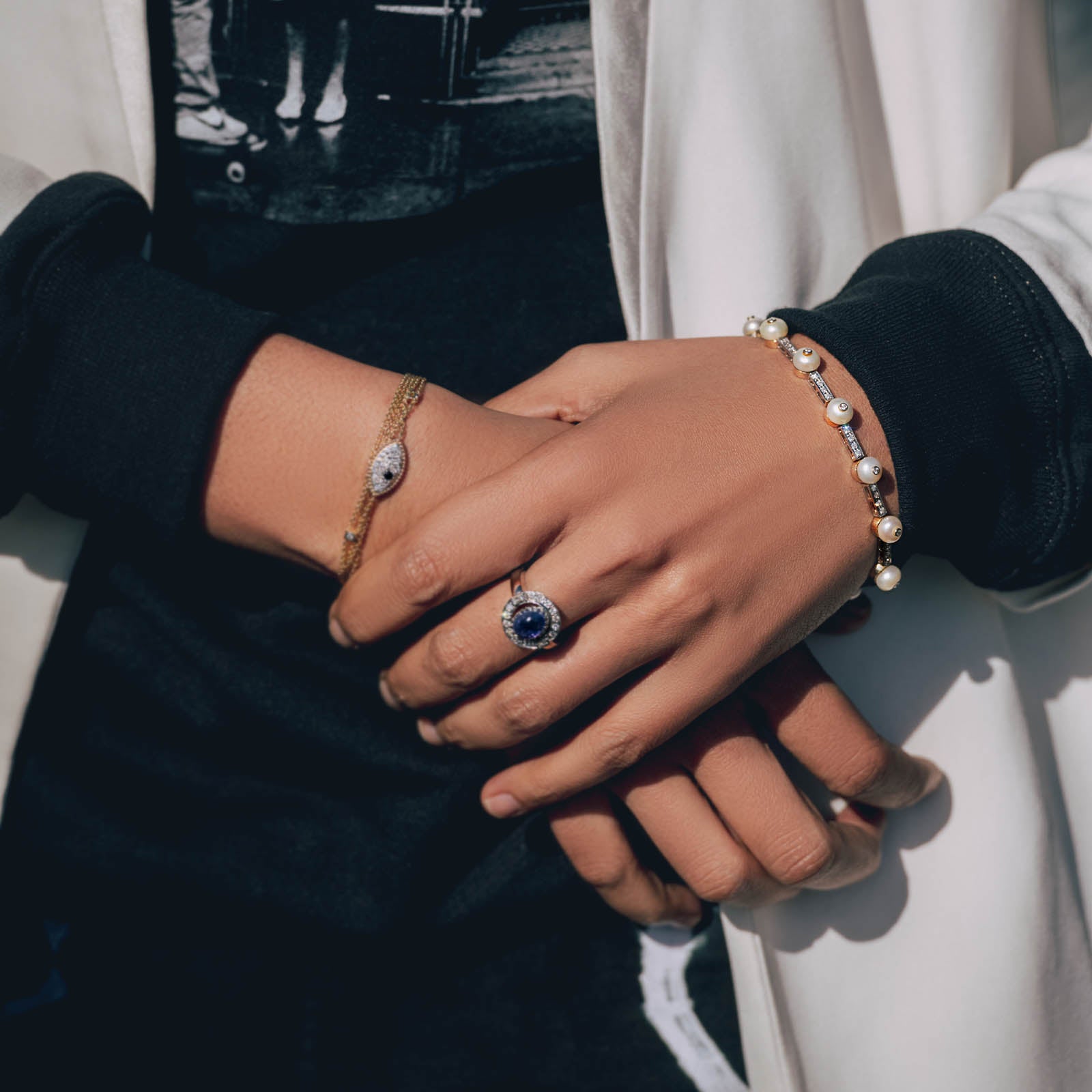 Diamond and Pearl Bracelet