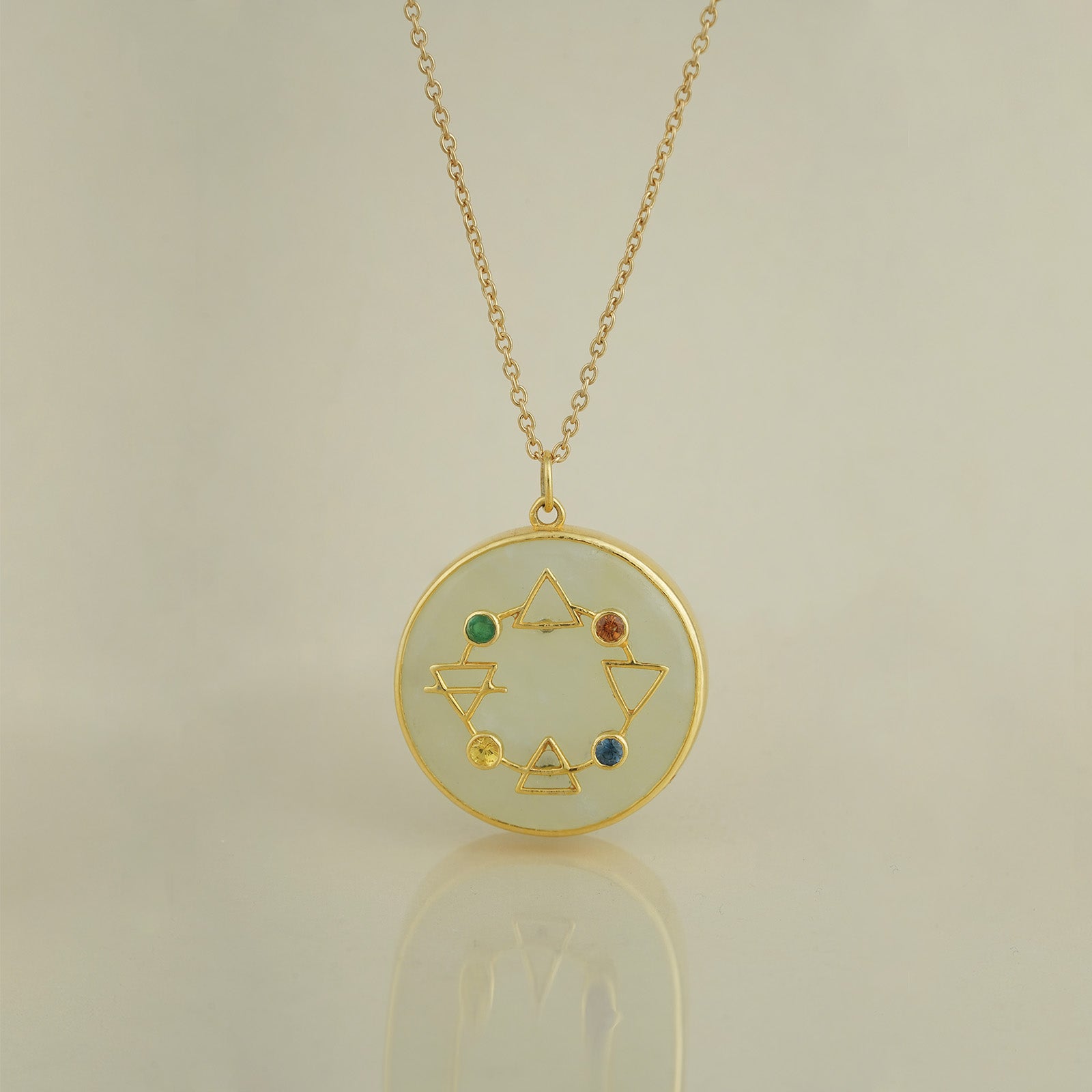 Gold and Gemstone Pendant Necklace