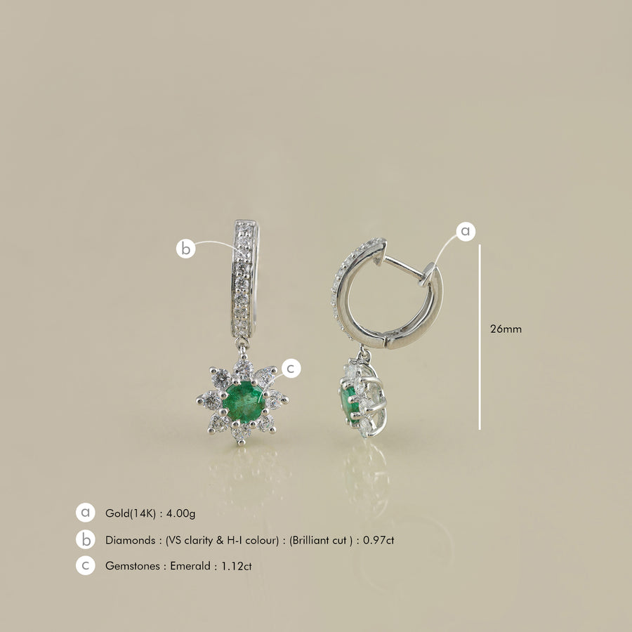 Lilian Emerald Earrings