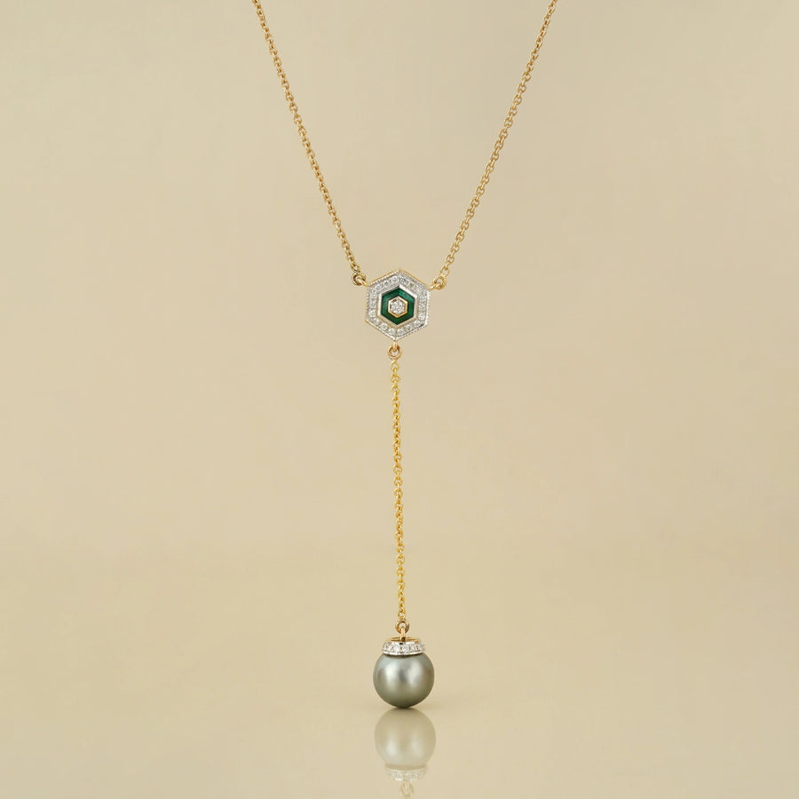 Hexa Tahitian Pearl Lariat Necklace