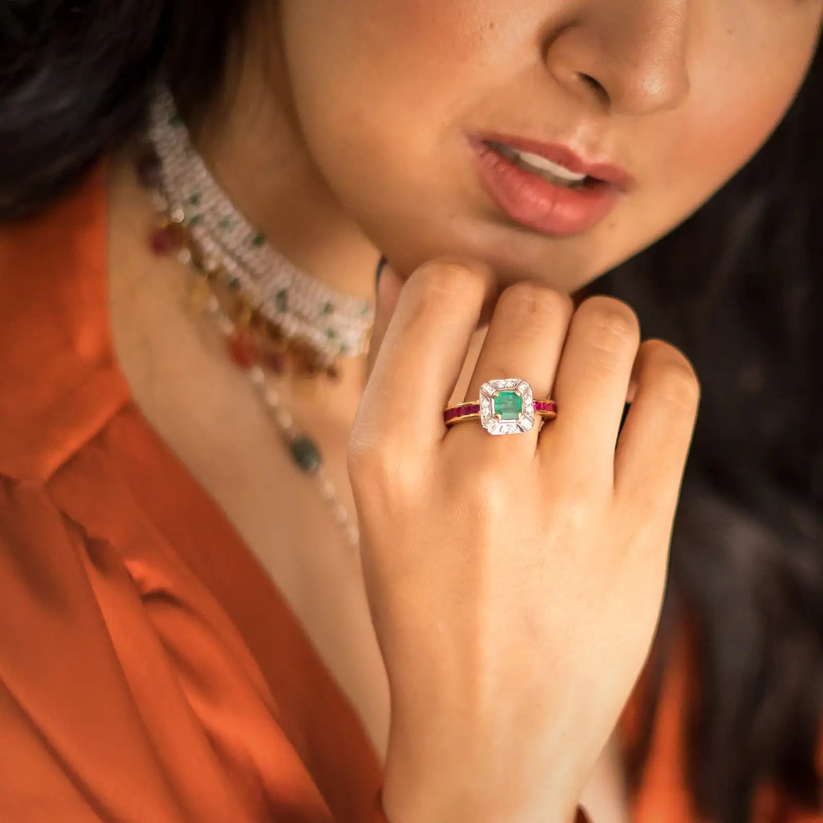 Nizam Emerald And Ruby Ring – Moi - Boutique Everyday Luxury