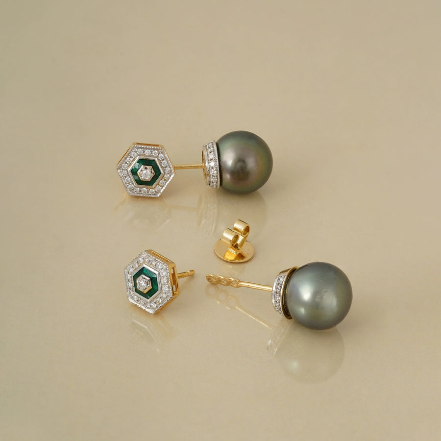 Hexa Tahitian Pearl Earrings