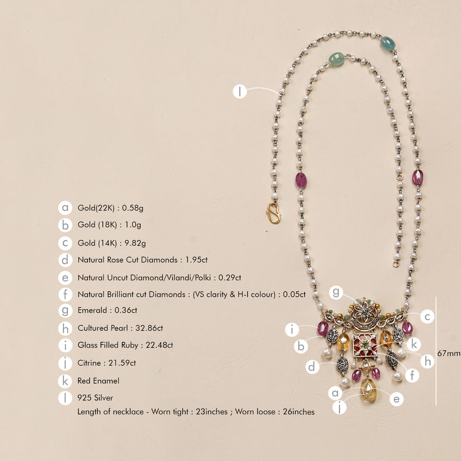 Arya Scarlette Brooch and Necklace