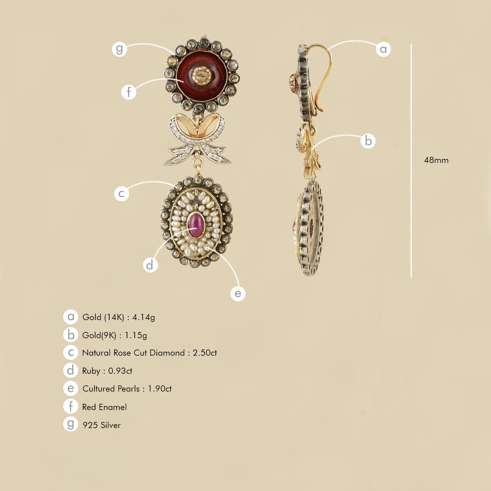 Gina Crimson Earrings