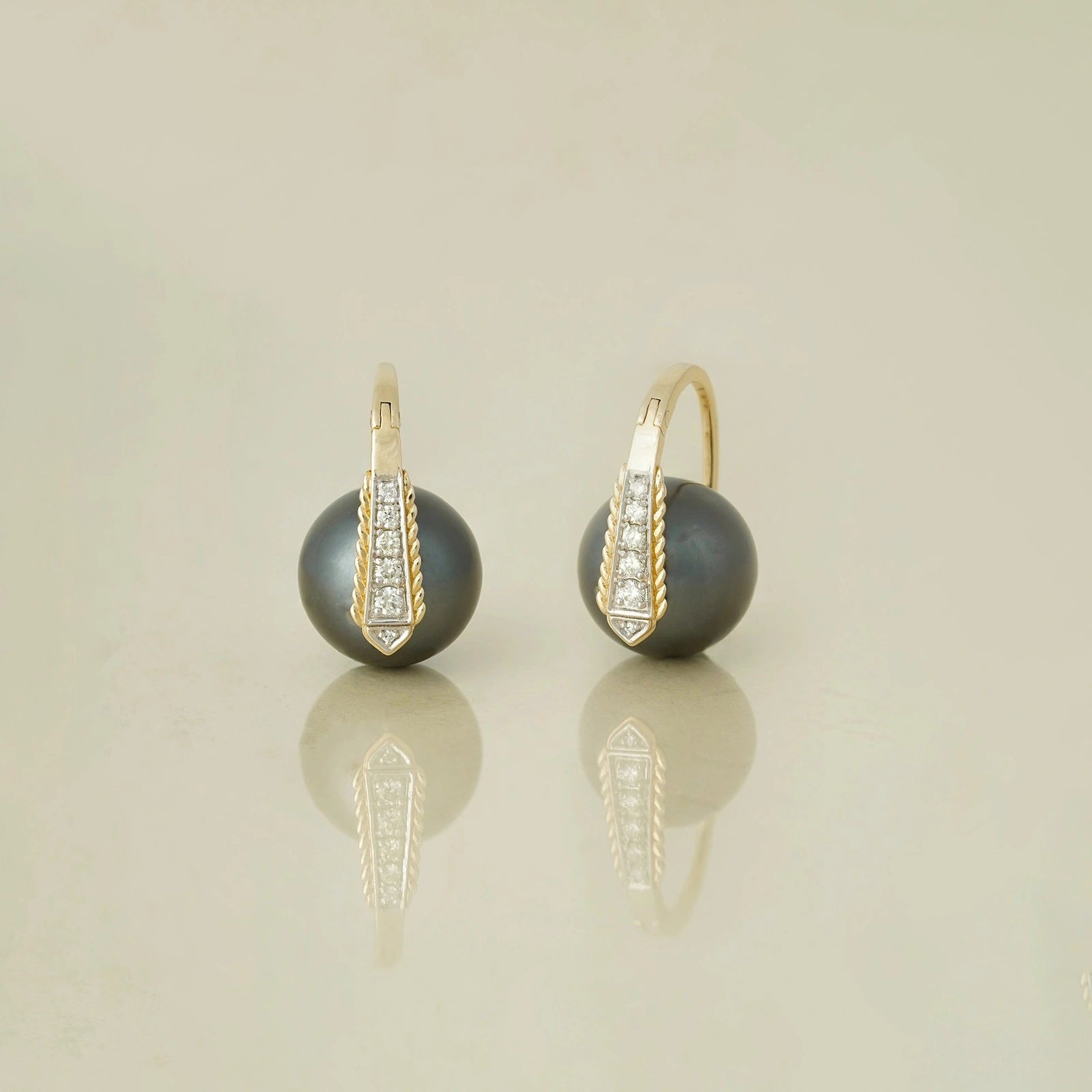 Grace Kelly Tahitian Pearl Statement Earrings