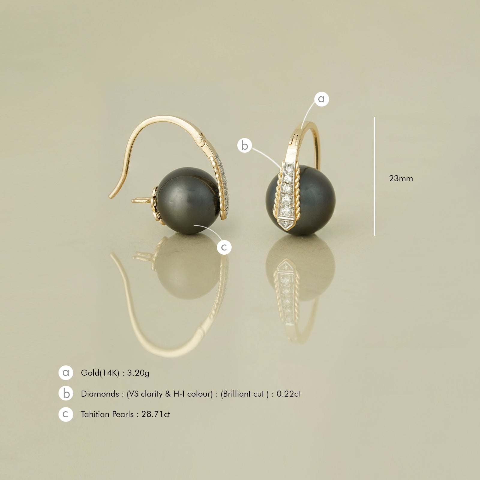 Grace Kelly Tahitian Pearl Statement Earrings