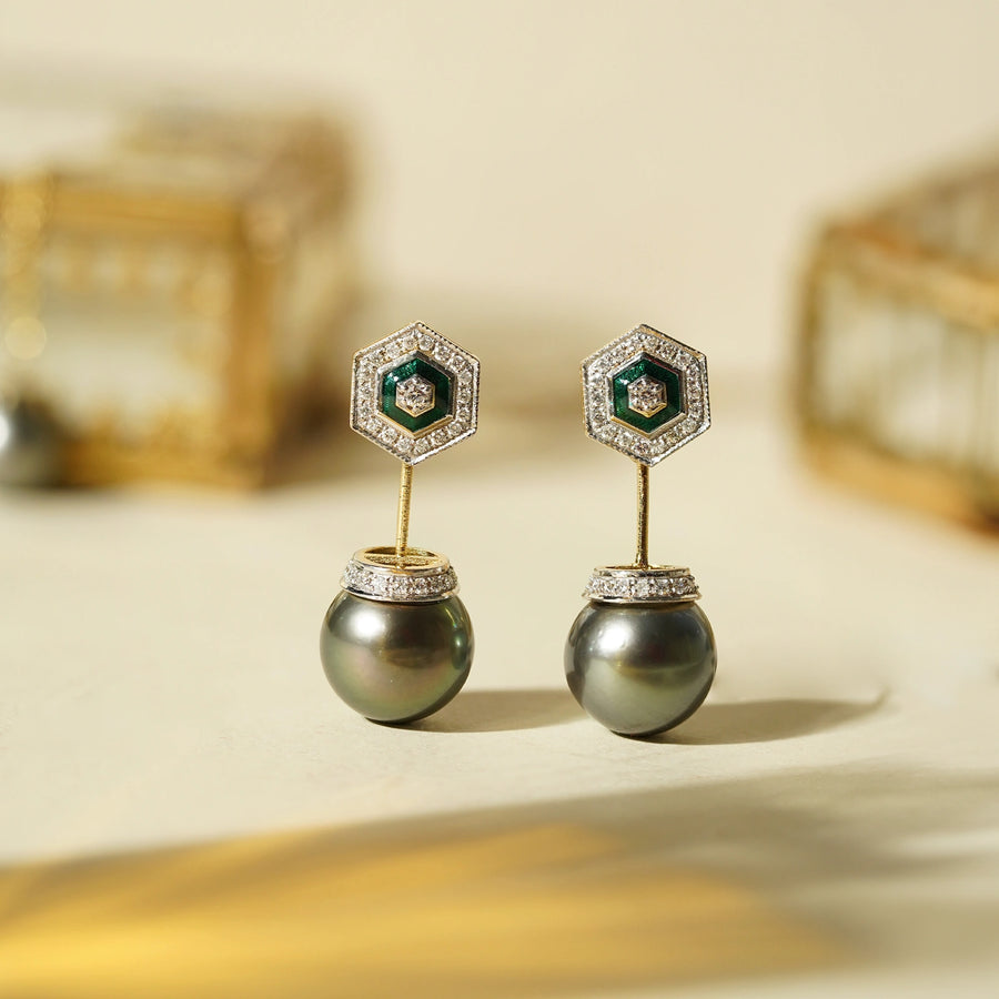 Hexa Tahitian Pearl Earrings