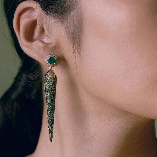 Rosa Emerald Tsavorite Earrings