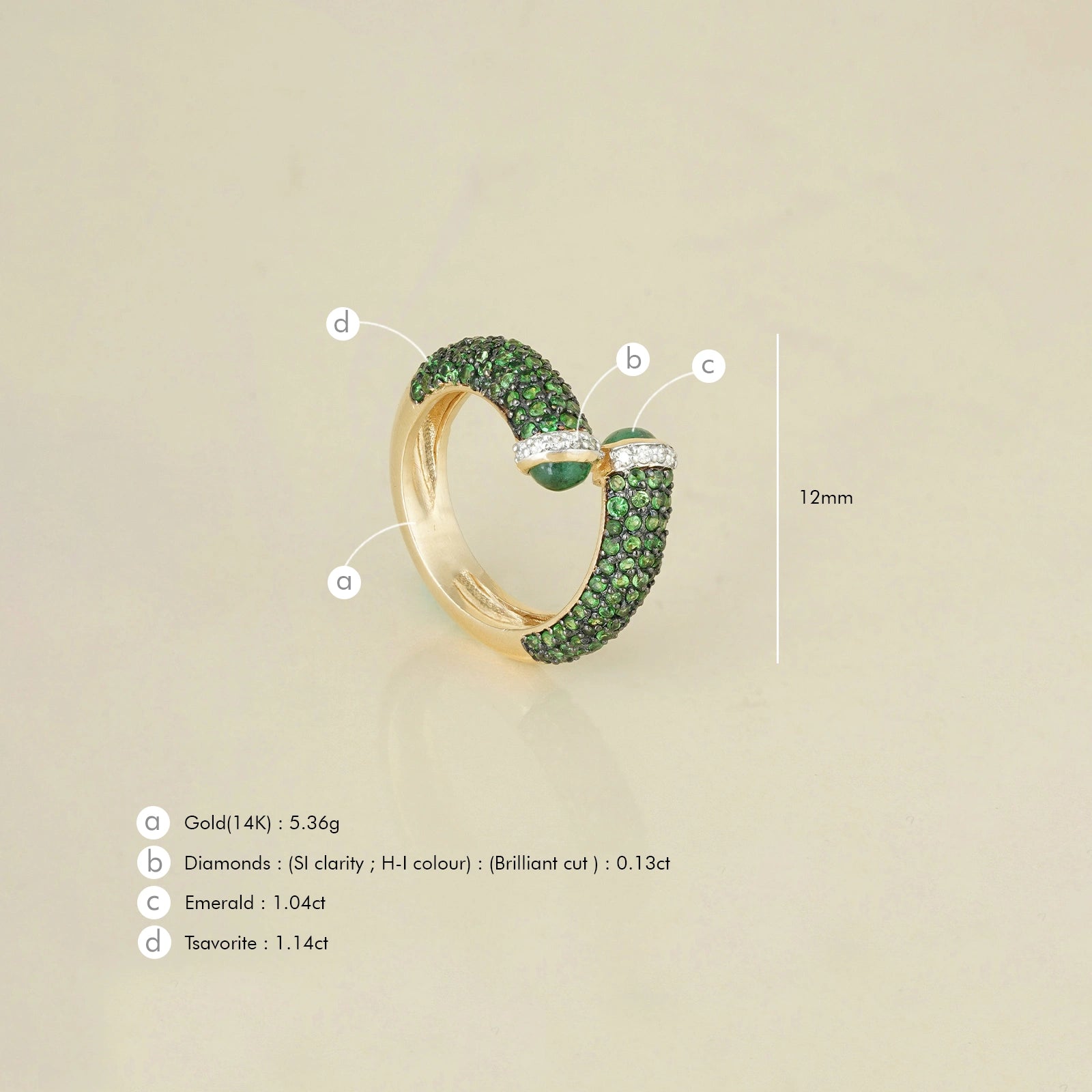 Rosa Emerald Tsavorite Ring