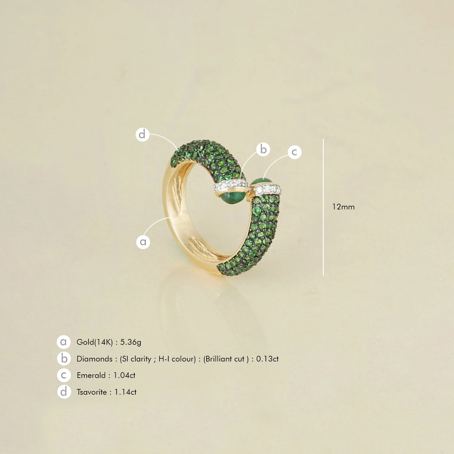 Rosa Emerald Tsavorite Ring