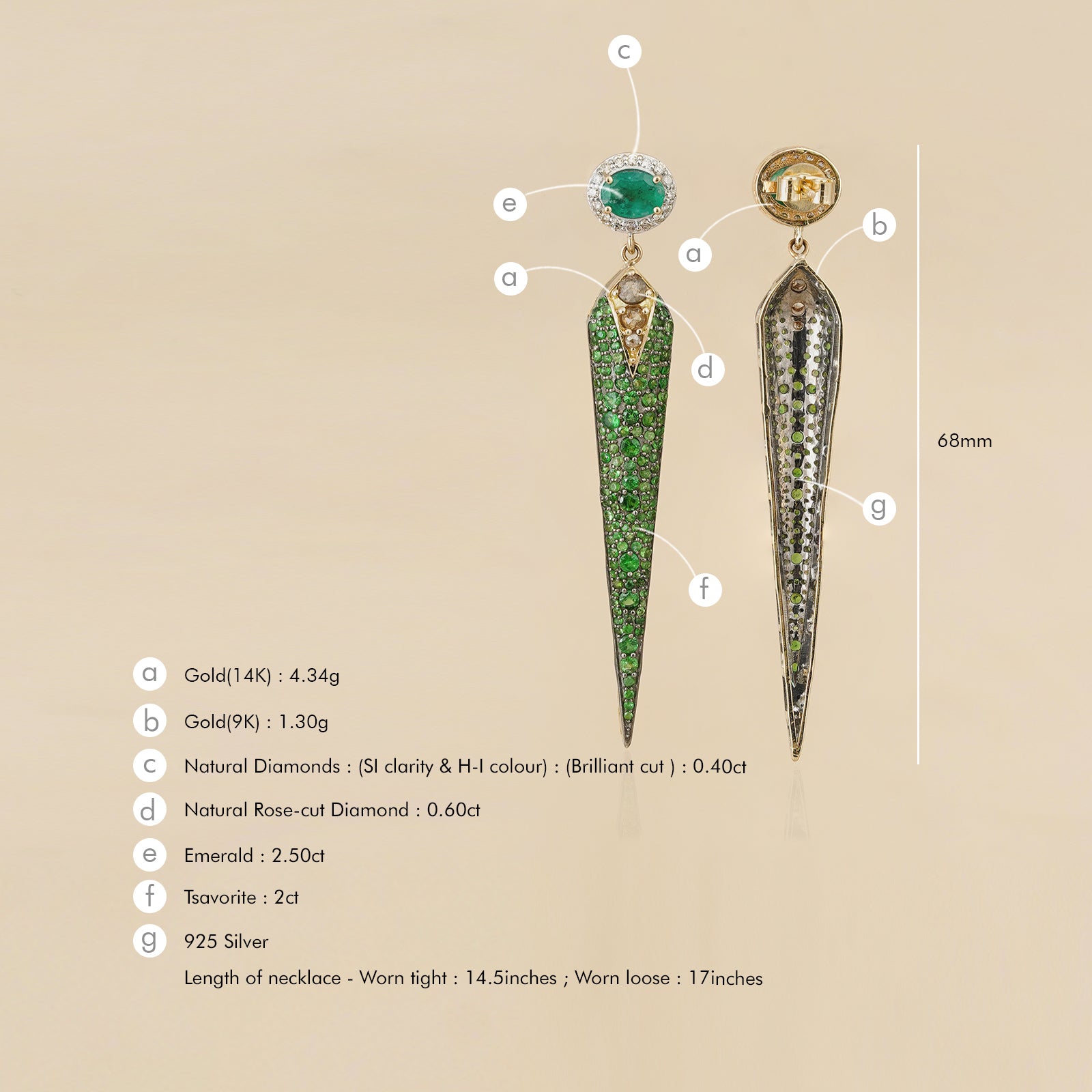 Rosa Emerald Tsavorite Earrings