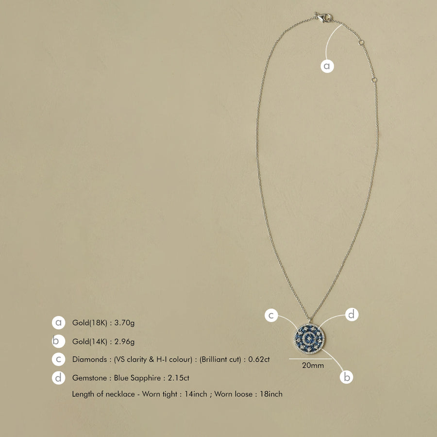 Phoebe Blue Sapphire Pendant Necklace