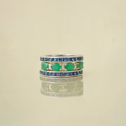Jessica Emerald &amp; Blue Sapphire Ring Set - 4