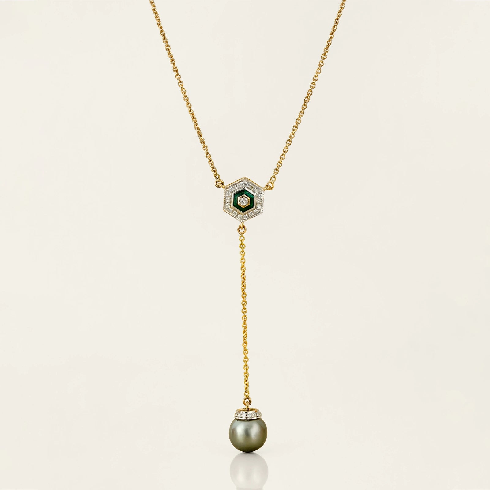 Hexa Tahitian Pearl Lariat Necklace
