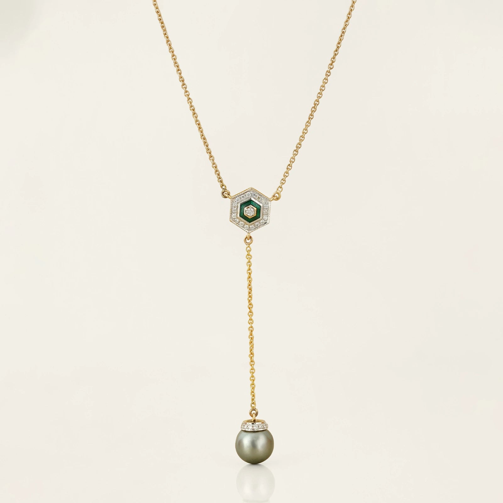 Hexa Tahitian Pearl Lariat Necklace