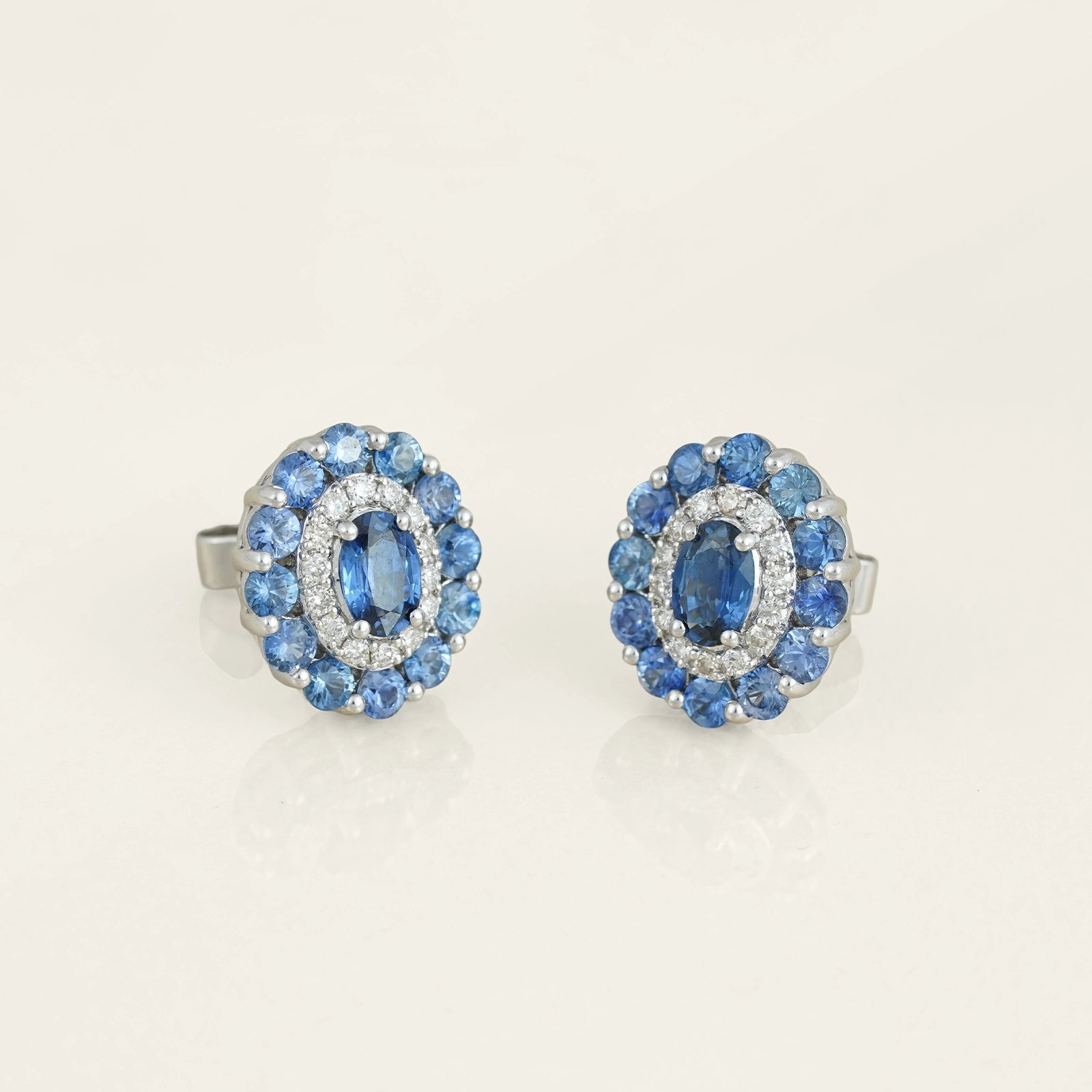 Azure Sapphire Ear Studs