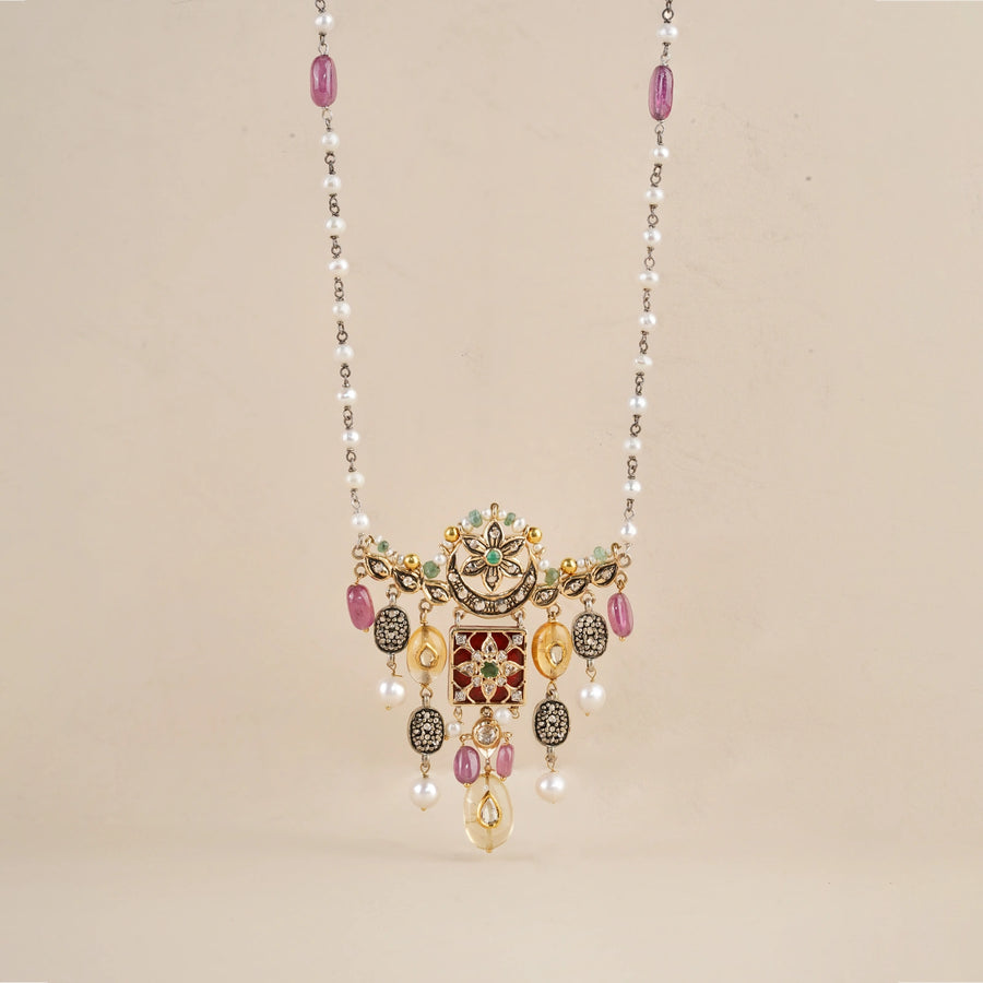 Arya Scarlette Brooch and Necklace