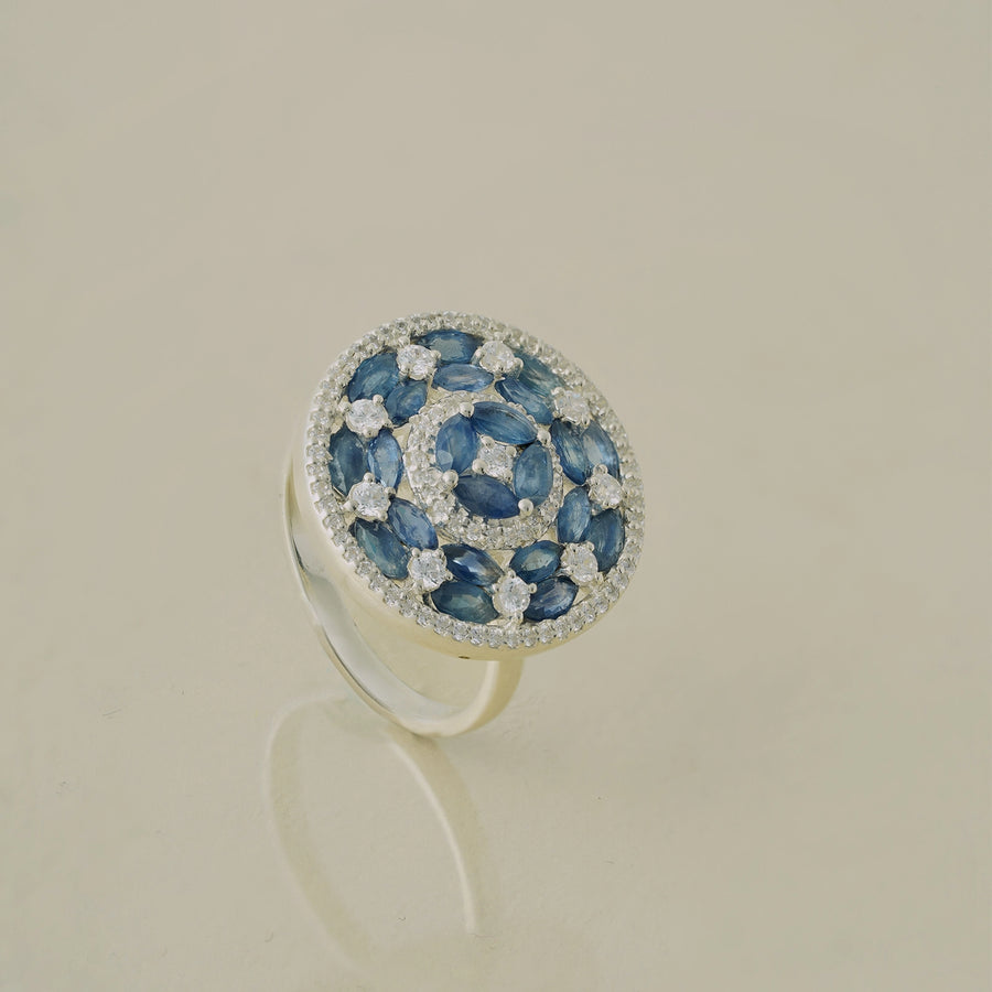 Phoebe Blue Sapphire Cocktail Ring