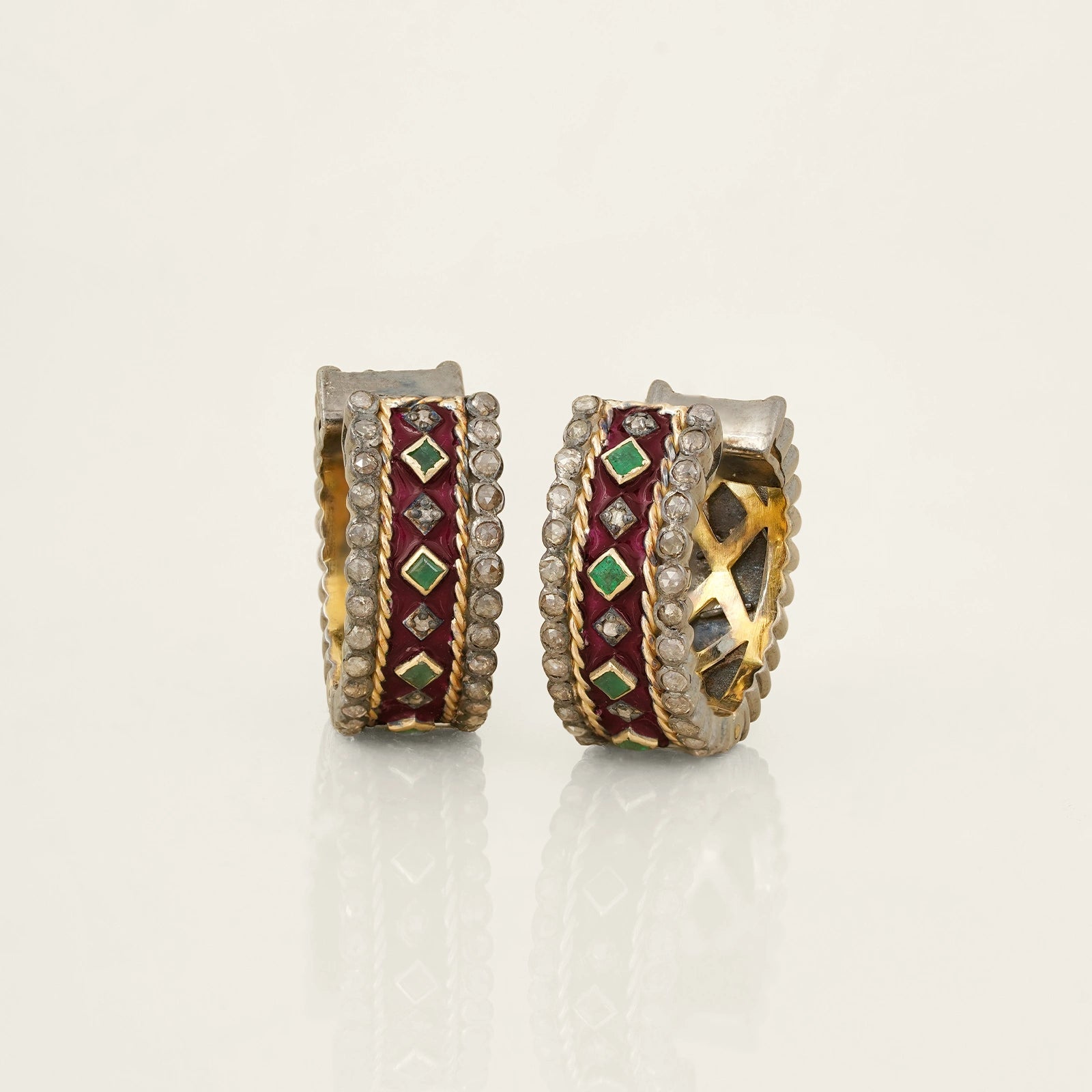 Pavia Crimson Mini Hoops