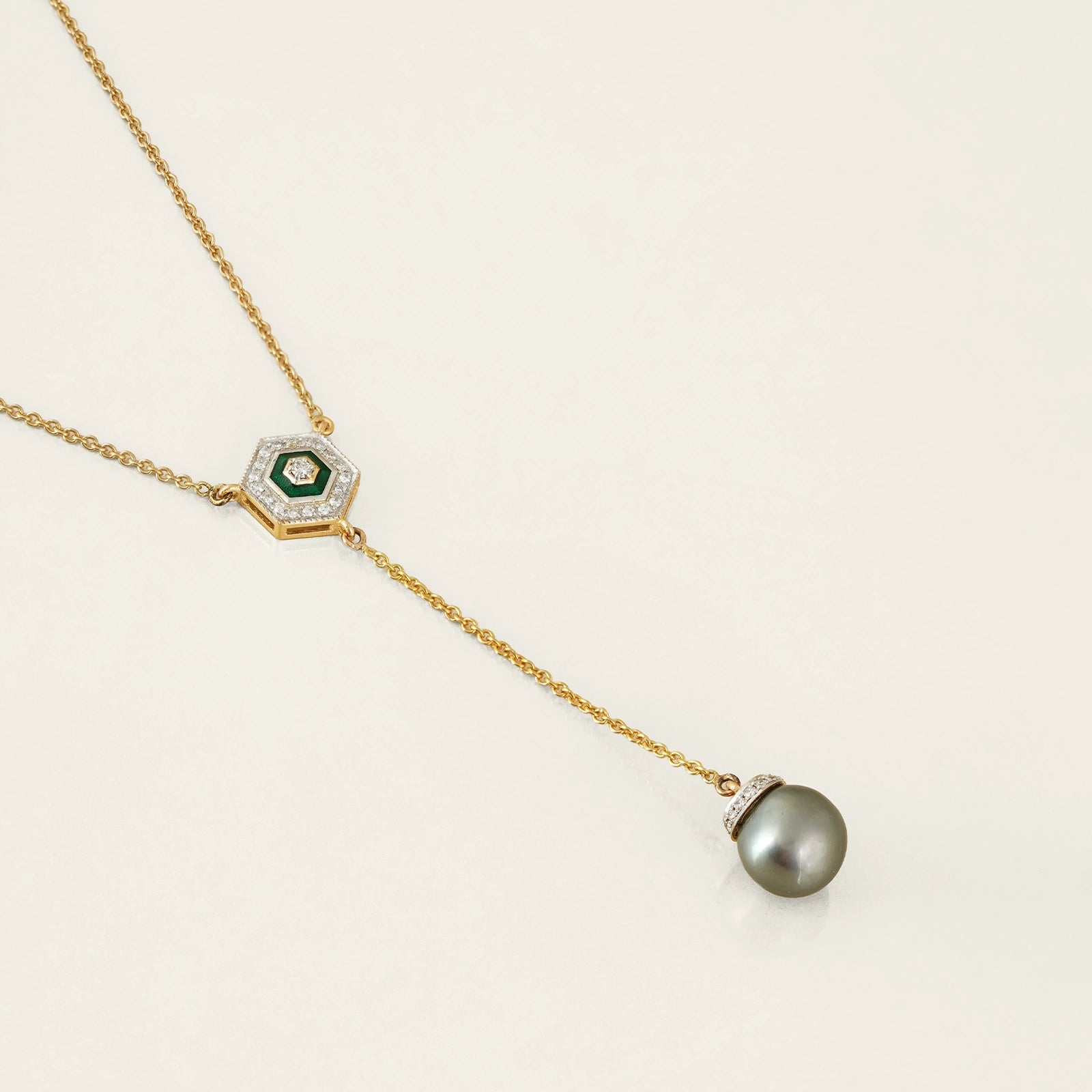 Hexa Tahitian Pearl Lariat Necklace