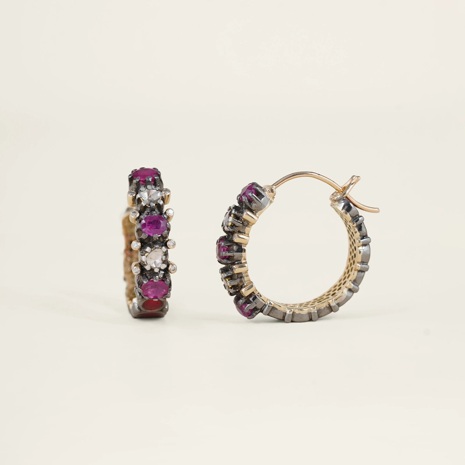 Rumi Ruby Hoop Earrings