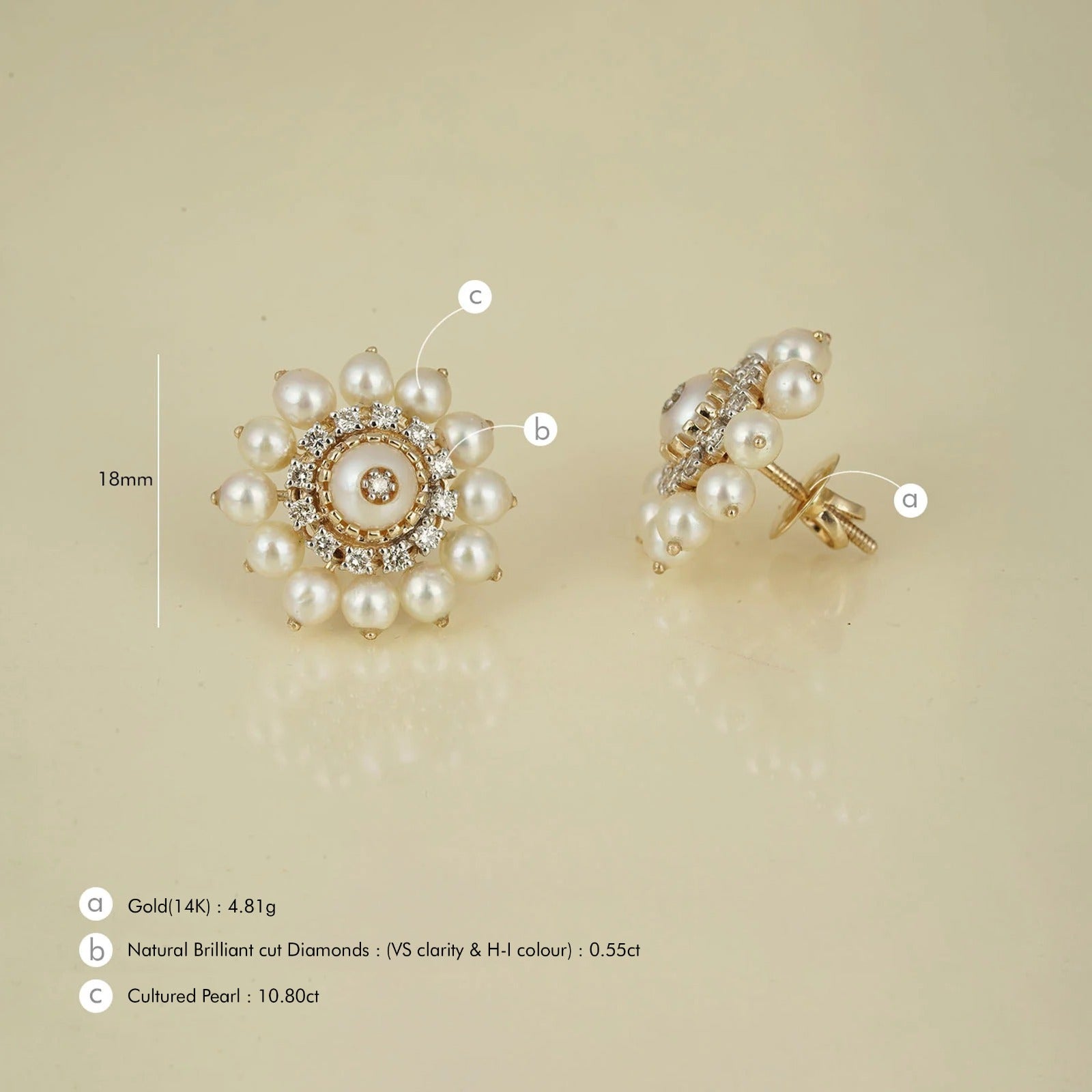Audrey Snow Ear Studs