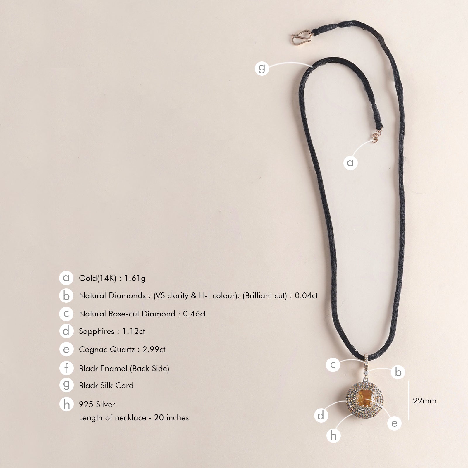 Felix Honey Pendant Necklace