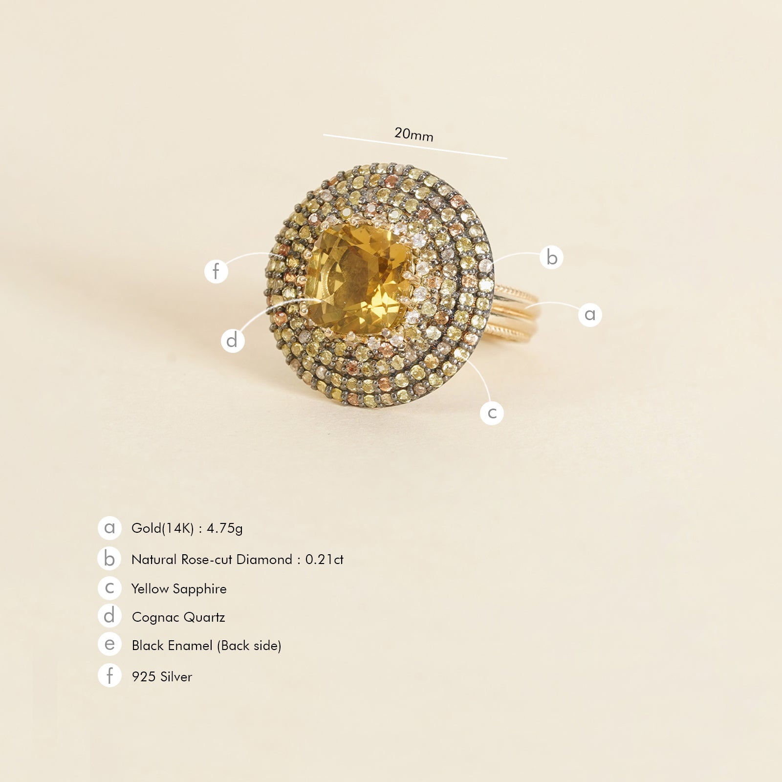 Felix Honey Cocktail Ring