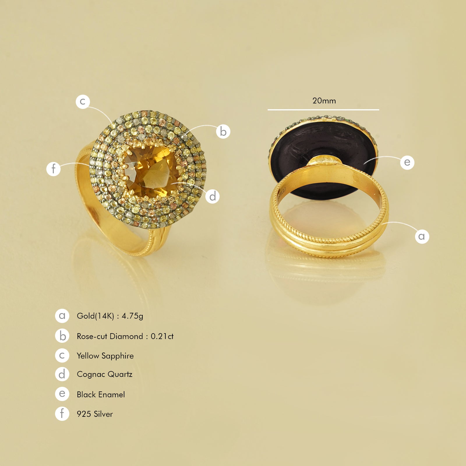 Felix Honey Cocktail Ring