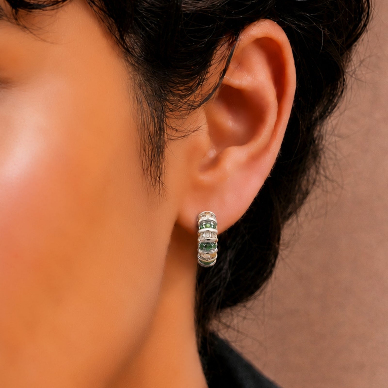 Paris Tsavorite Mini Hoop Earrings